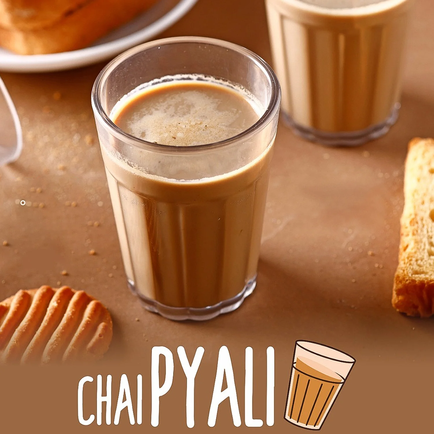 Supermom Plastic Chai Pyali Transparent Tea Glass Set (130ML / 6 Pc) - Image 4