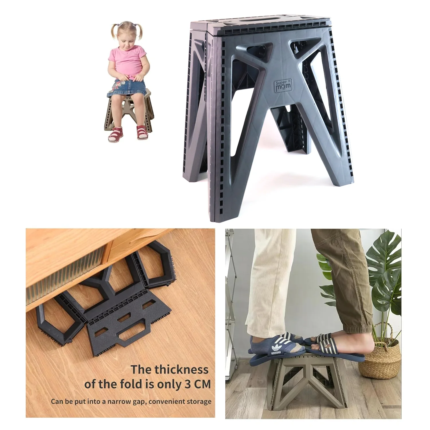 Supermom Comfort Multi-Purpose Folding Stool (18 Inch) - Image 4