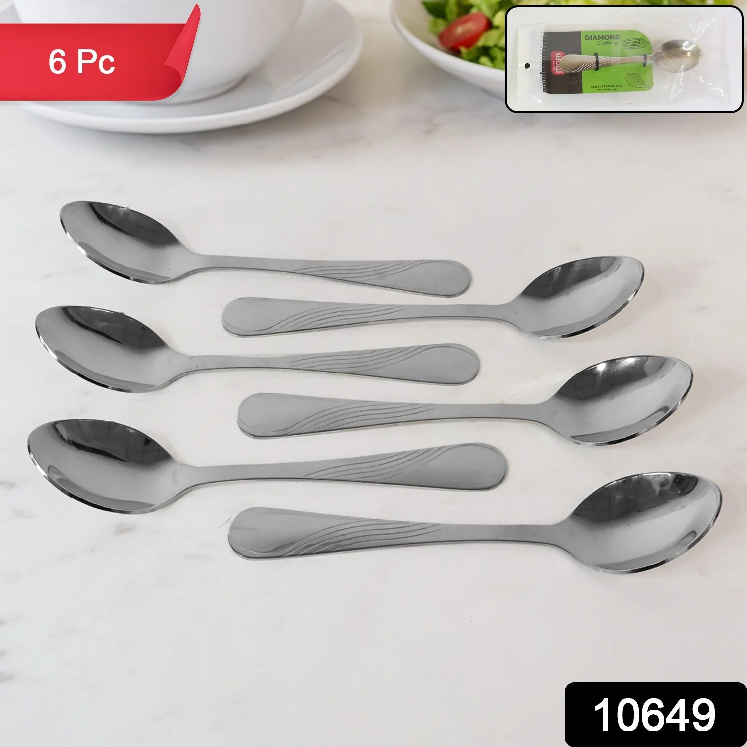 Supermom Diamond Stainless Steel Dining Spoon (6 Pc / Set) - Image 2