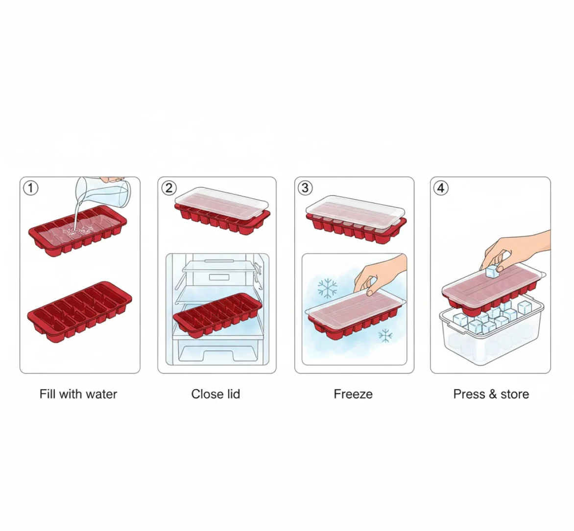 Supermom Frizzy Ice Tray with 2-in-1 Compartment for Ice Cubes and Storage Box (1 Pc) - Image 11