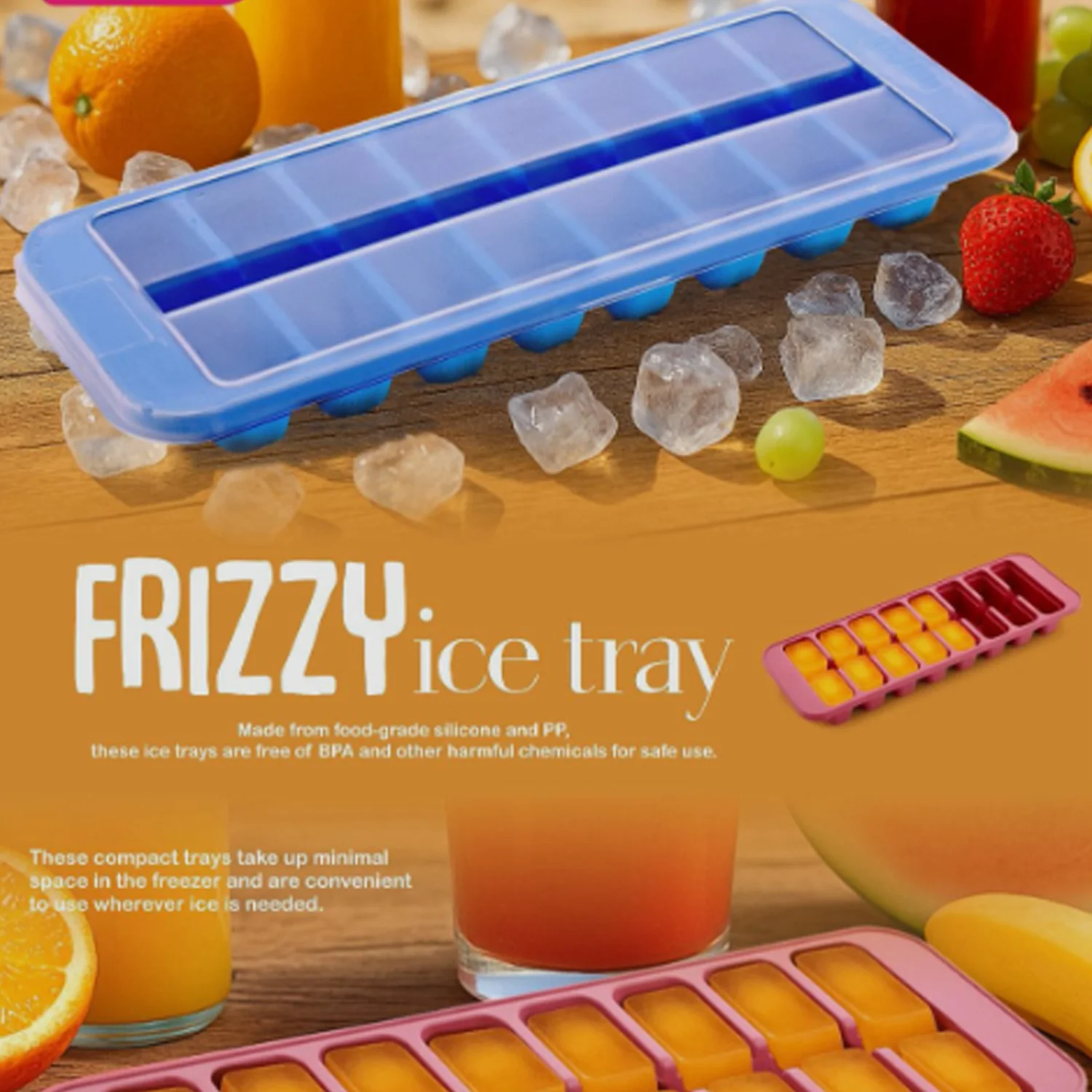 Supermom Frizzy Ice Tray with 2-in-1 Compartment for Ice Cubes and Storage Box (1 Pc) - Image 7