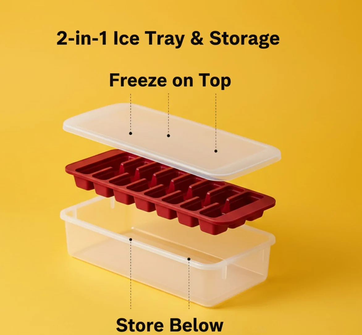 Supermom Frizzy Ice Tray with 2-in-1 Compartment for Ice Cubes and Storage Box (1 Pc) - Image 9
