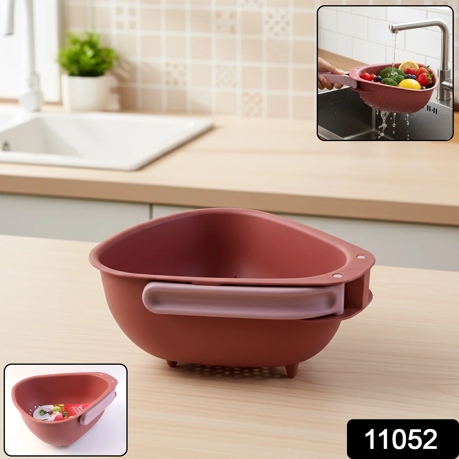 Supermom Kitchen Colander with Foldable Handle and Drain Base - Image 2