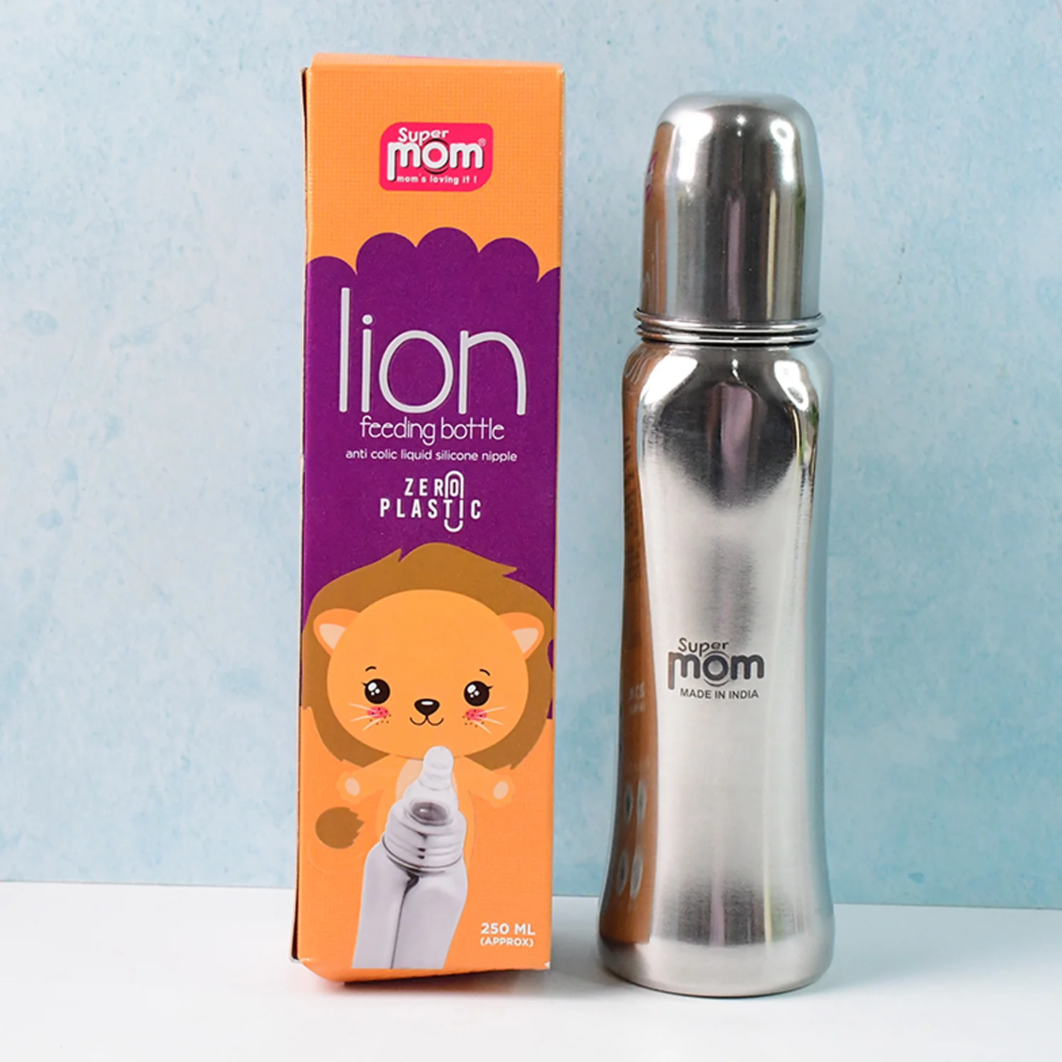 Supermom Lion Stainless Steel Feeding Bottle – 250ml - Image 9