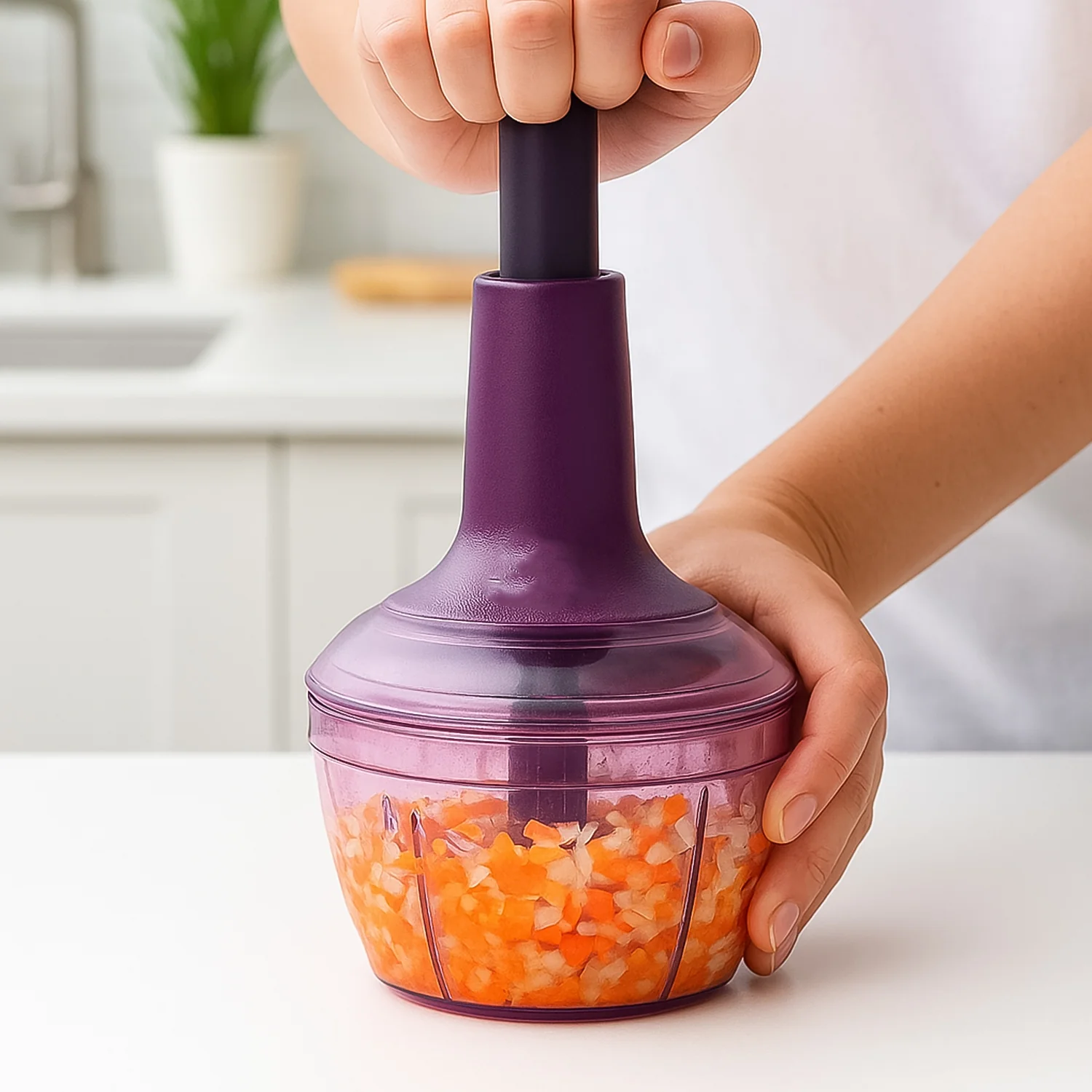 Supermom Manual Push Vegetable Chopper 650 ml - (1 Pc) - Image 4