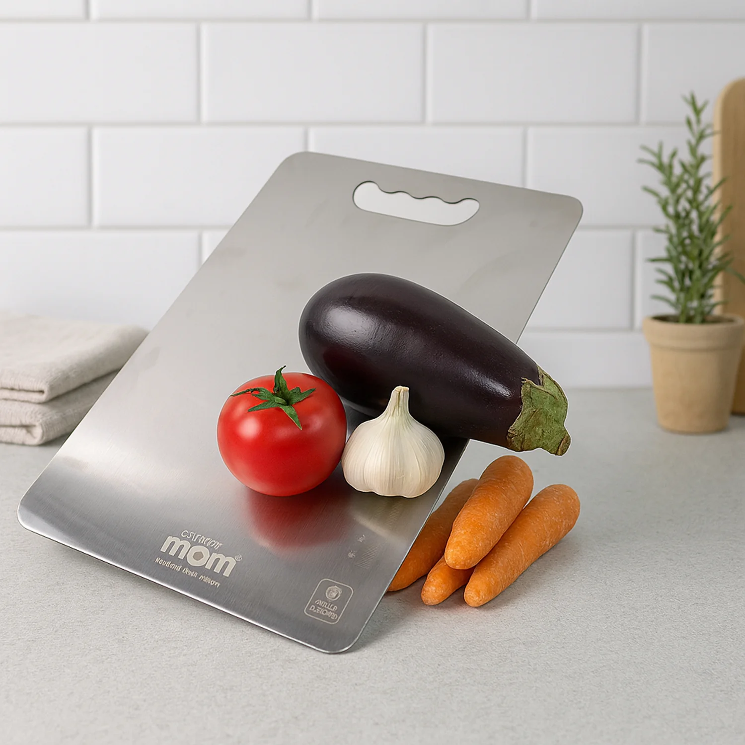 Supermom Medium Stello Stainless Steel Chopping Board - Image 3