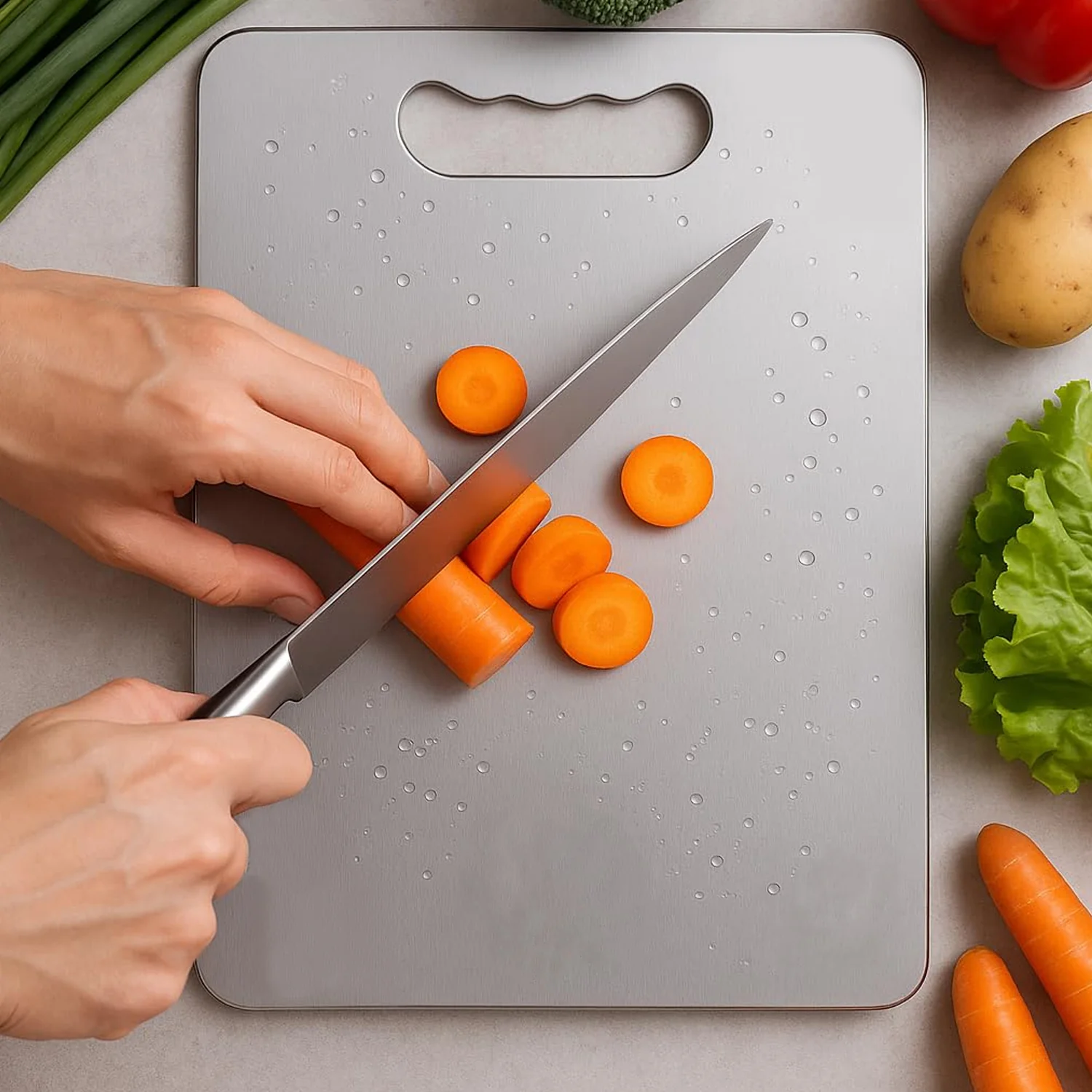 Supermom Medium Stello Stainless Steel Chopping Board - Image 4