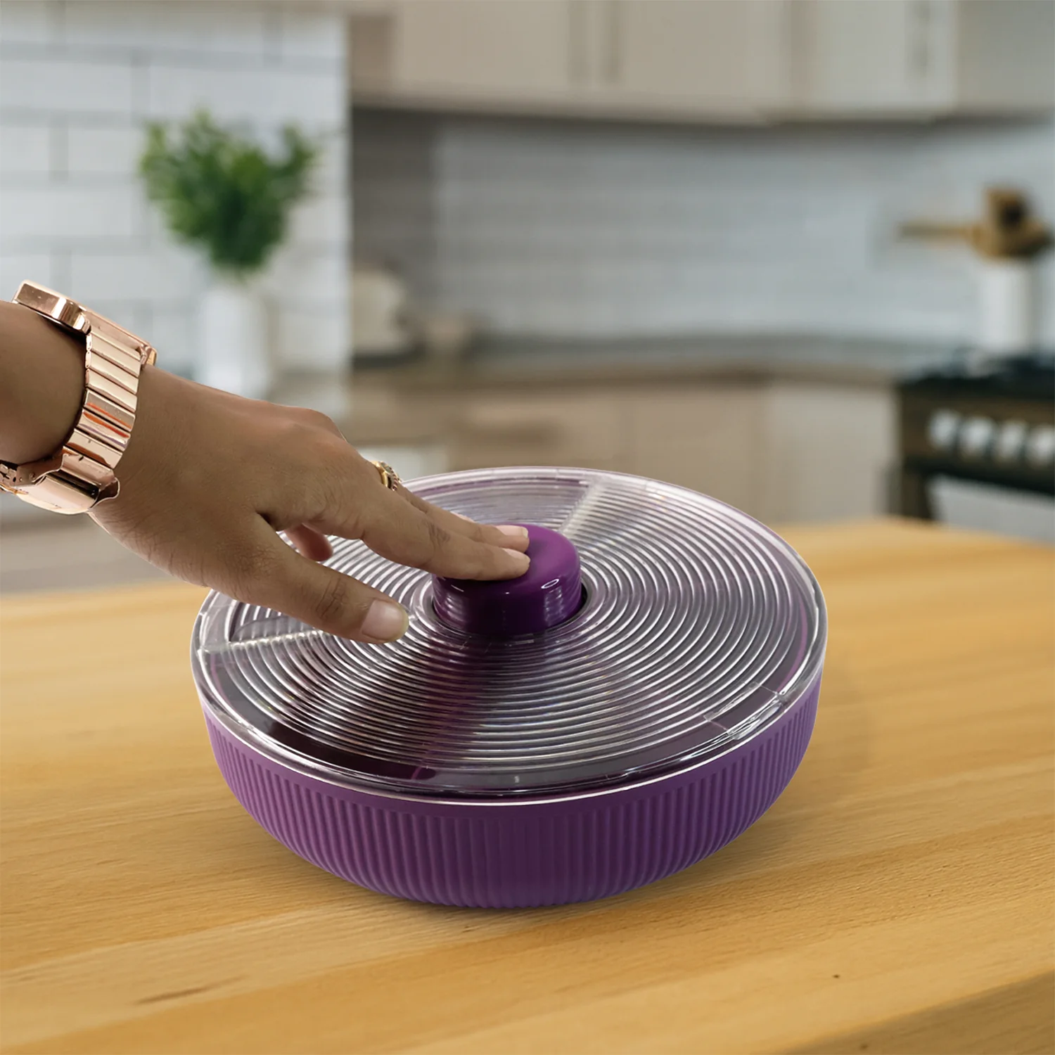 Supermom Multipurpose Round Rotating Dry Fruit & Snack Storage Container (1 Pc) - Image 8