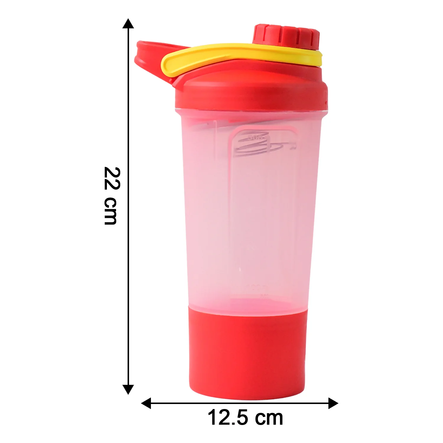 Supermom Plastic Premium Booster Gym Shaker Bottle with Mixing Ball (550ml / 1 Pc) - Image 4