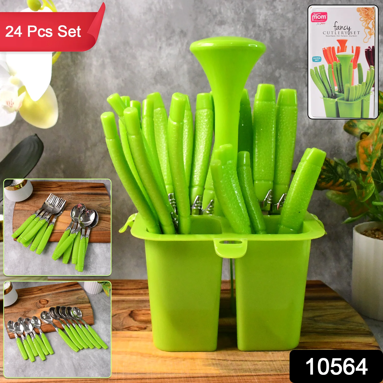 Supermom Premium Fancy Cutlery Set with Holder (24 Pc / Set) - Image 2