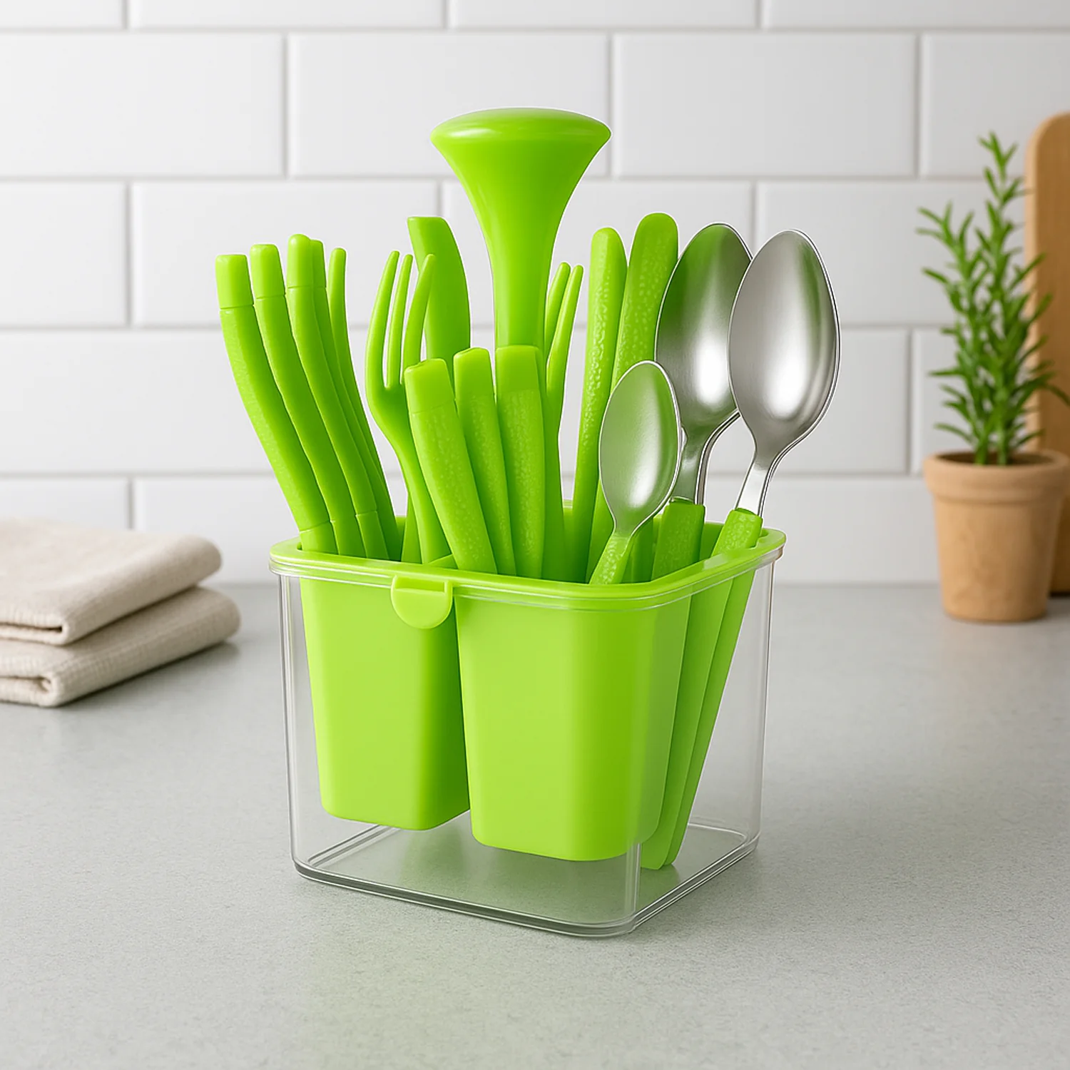 Supermom Premium Fancy Cutlery Set with Holder (24 Pc / Set) - Image 3