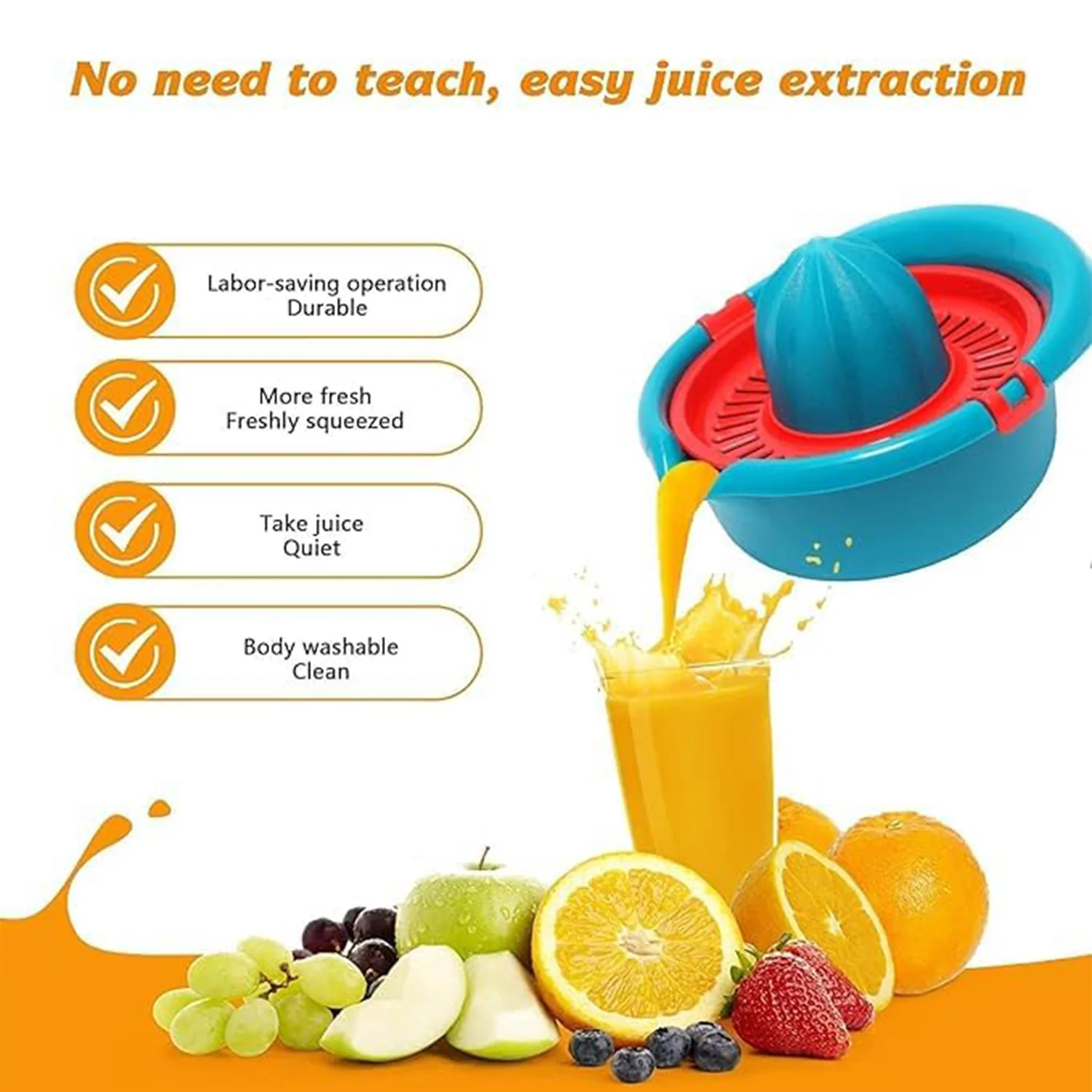Supermom Plastic Premium Manual Hand Press Citrus Juicer (1 Pc) - Image 8