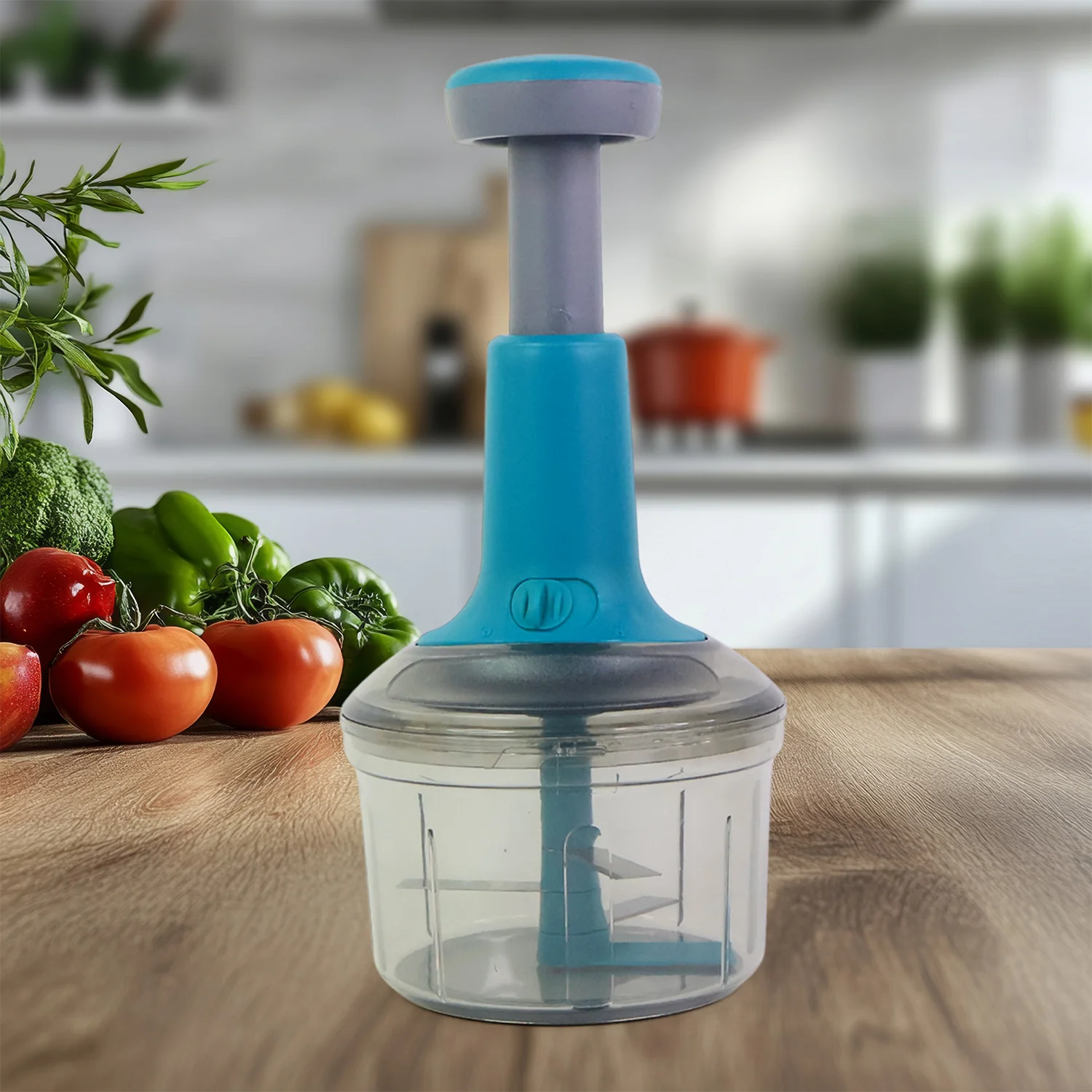 Supermom Premium Manual Push Chopper and Vegetable Cutter (750ml / 1 Pc) - Image 4