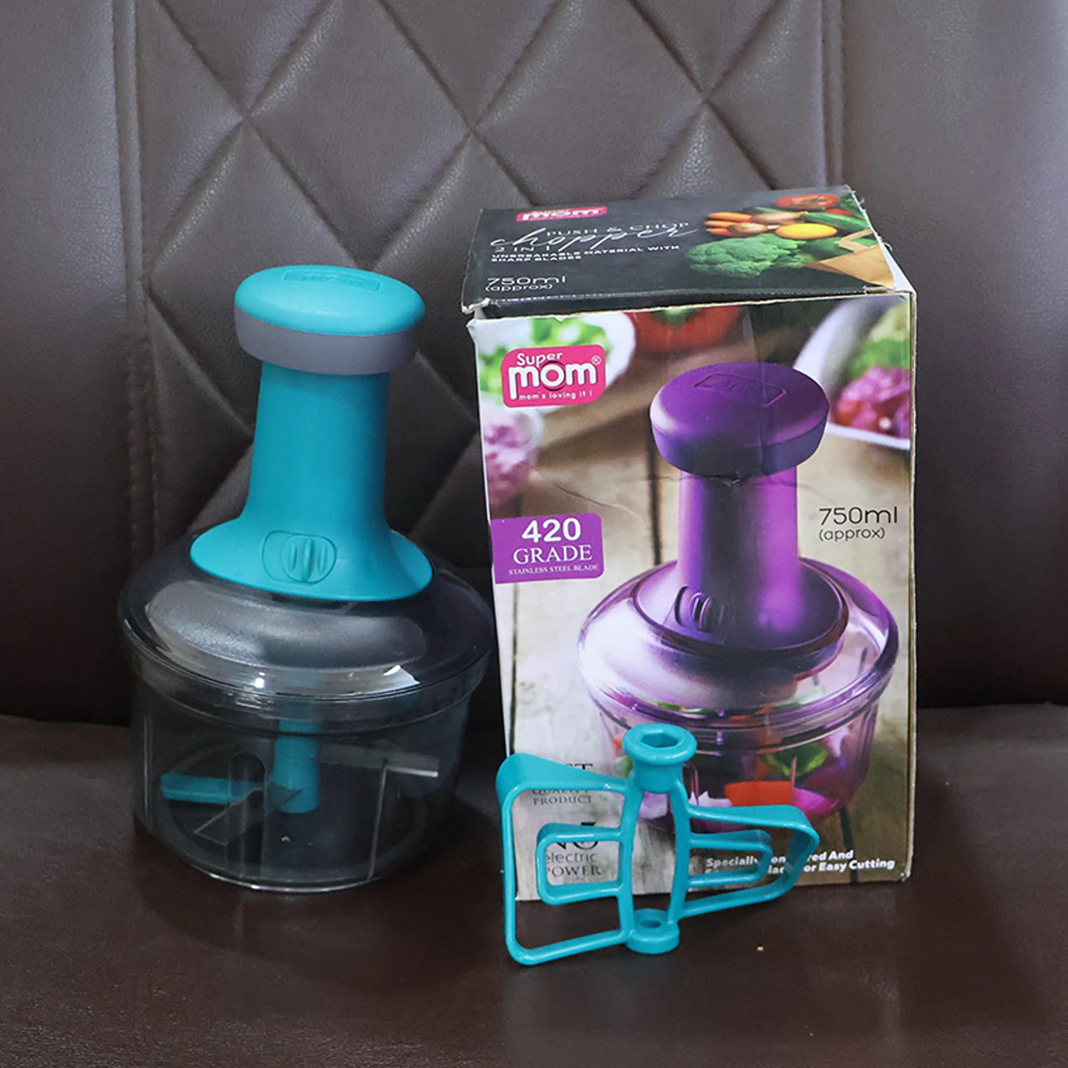 Supermom Premium Manual Push Chopper and Vegetable Cutter (750ml / 1 Pc) - Image 8