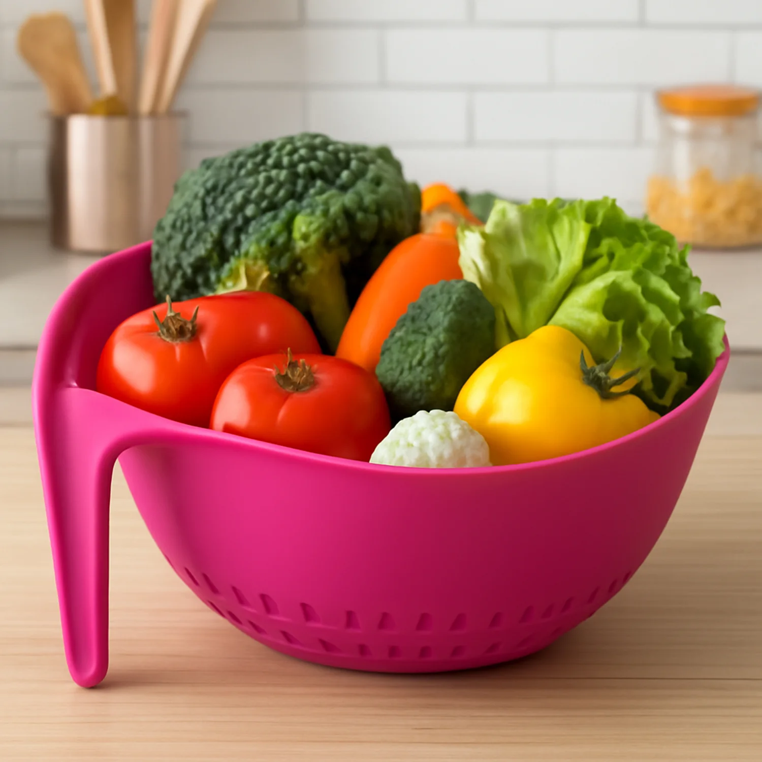 Supermom Plastic Premium Multipurpose Triangular Kitchen Colander (1 Pc) - Image 3