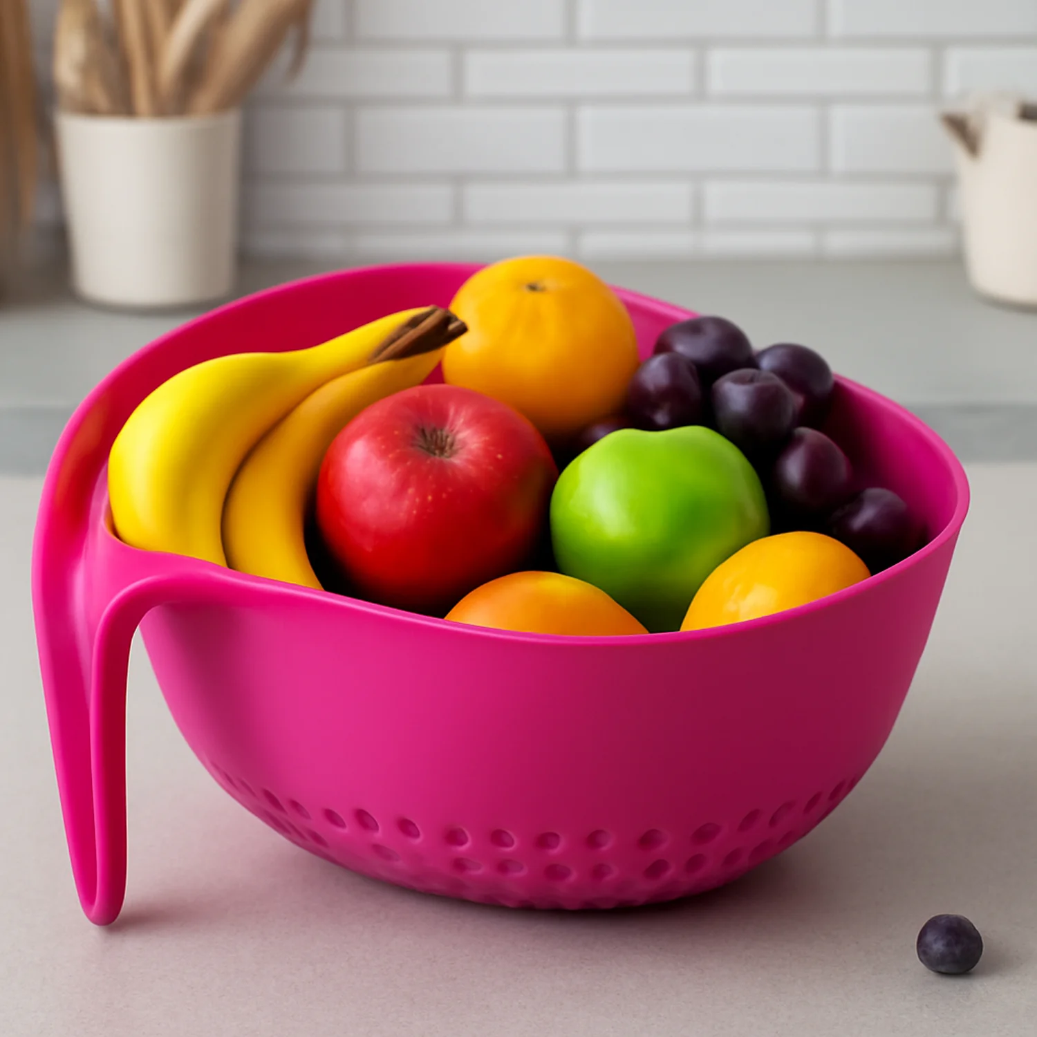 Supermom Plastic Premium Multipurpose Triangular Kitchen Colander (1 Pc) - Image 6