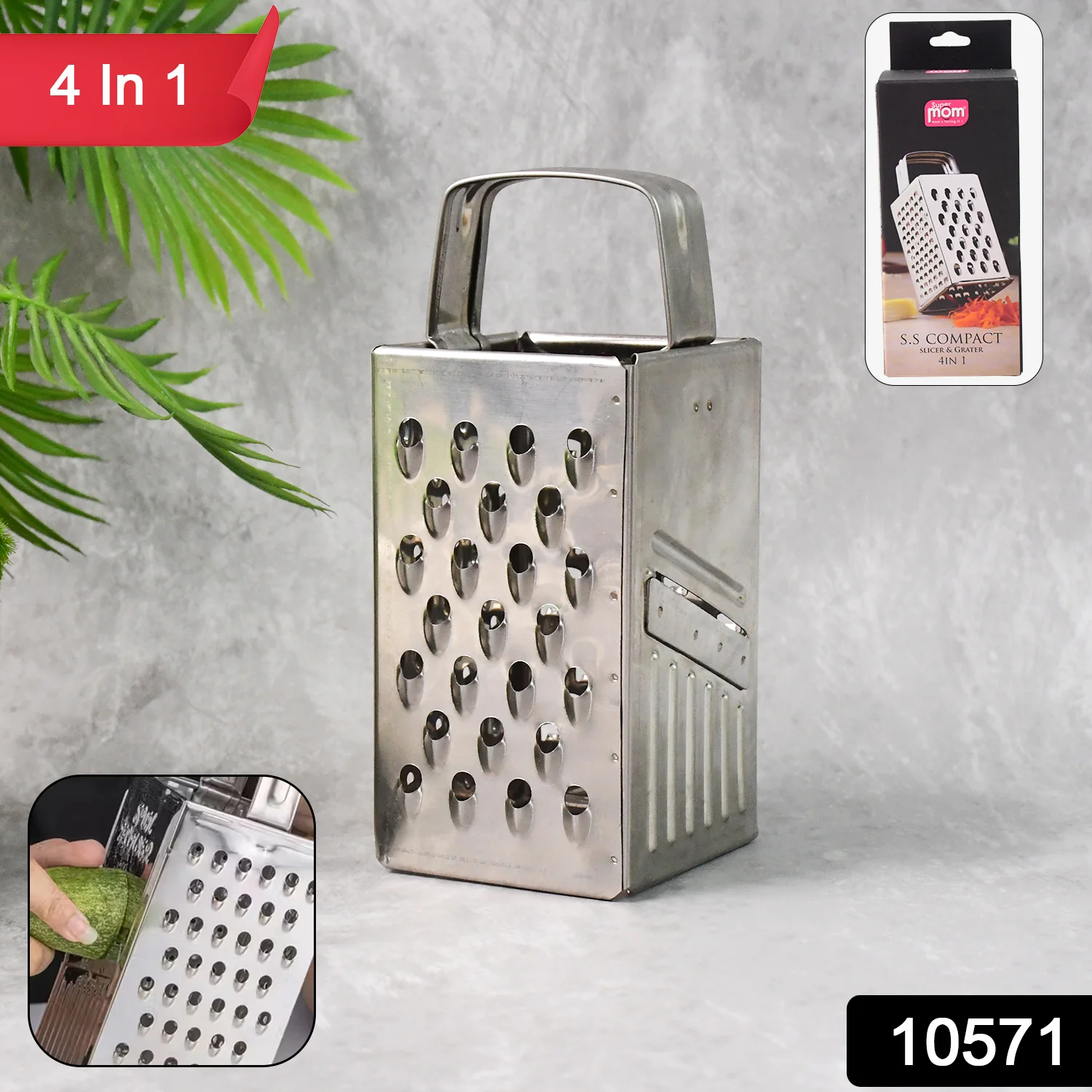 Supermom Premium 4-in-1 Stainless Steel Compact Grater and Slicer - Image 2