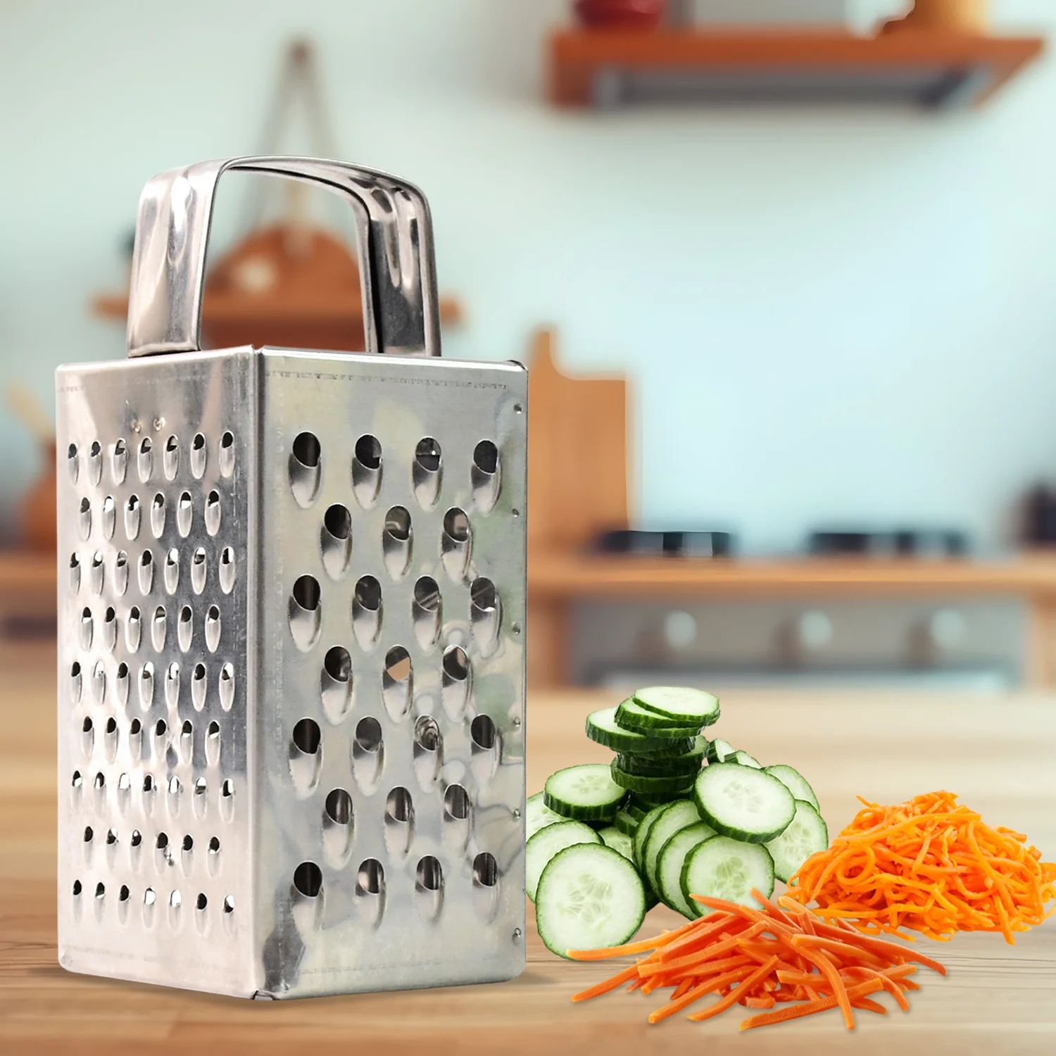 Supermom Premium 4-in-1 Stainless Steel Compact Grater and Slicer - Image 3