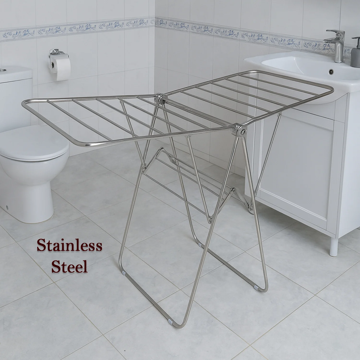 Supermom Premium Stainless Steel Heavy Duty Foldable Cloth Drying Stand (1 Pc) - Image 3
