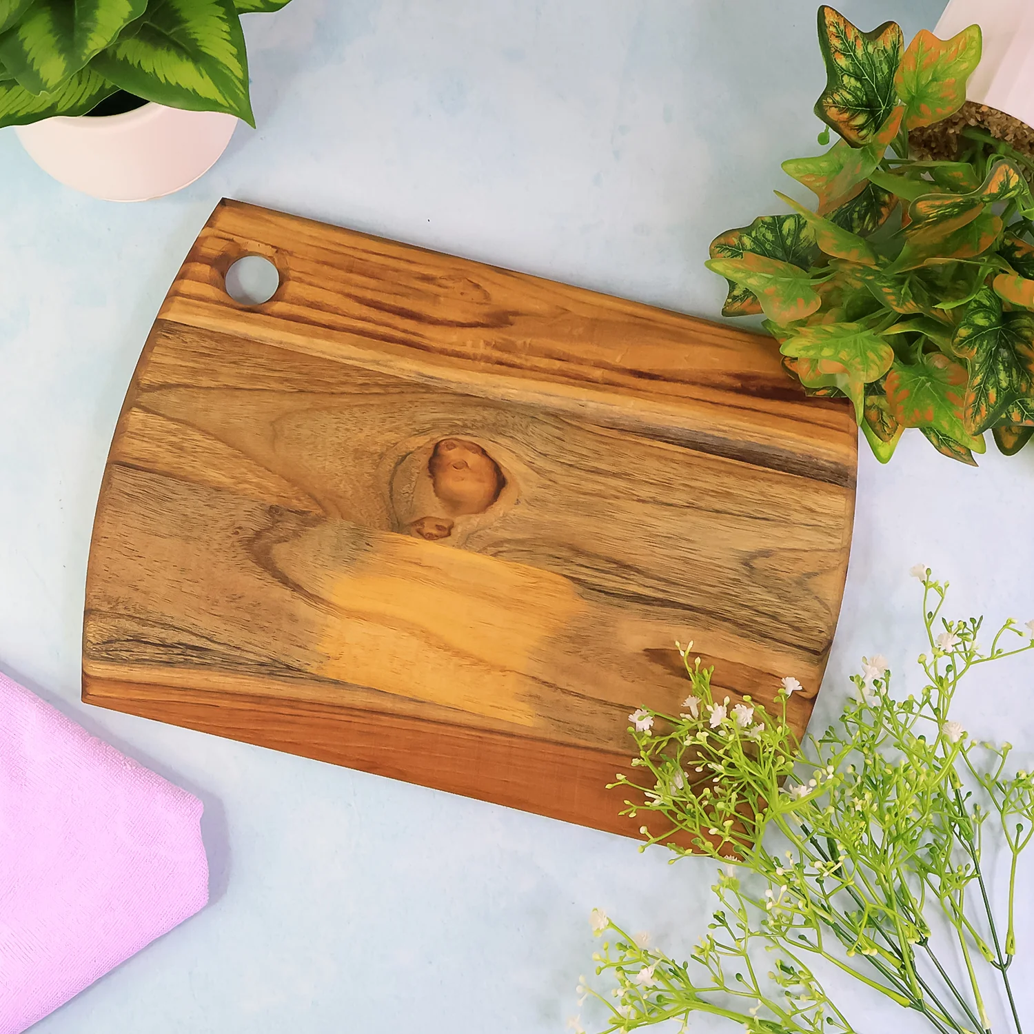 Supermom Premium Teak Wood Chopping Board for Kitchen (1 Pc) - Image 7