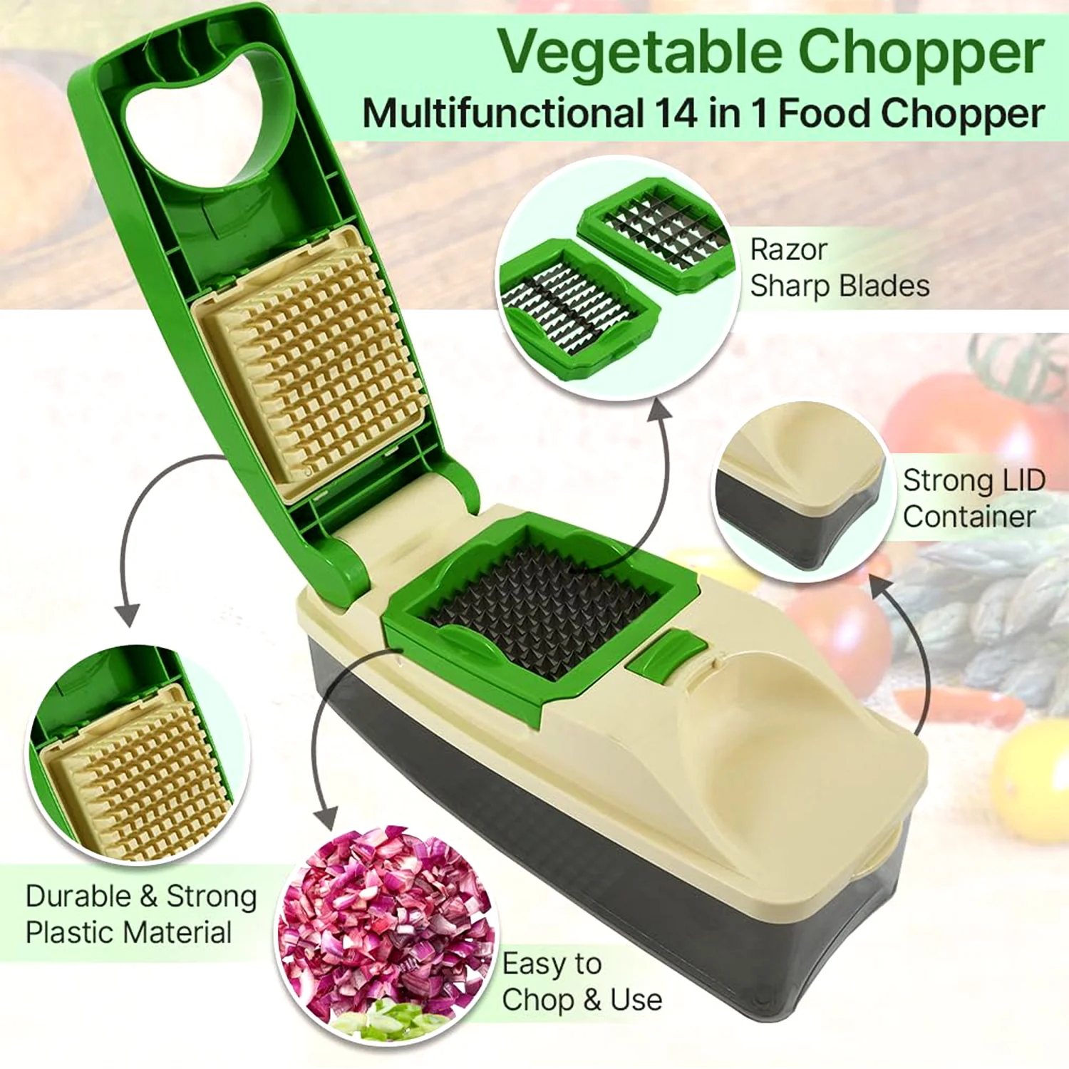 Supermom Quick Nicer Dicer – Multipurpose Vegetable & Fruit Chopper - Image 4