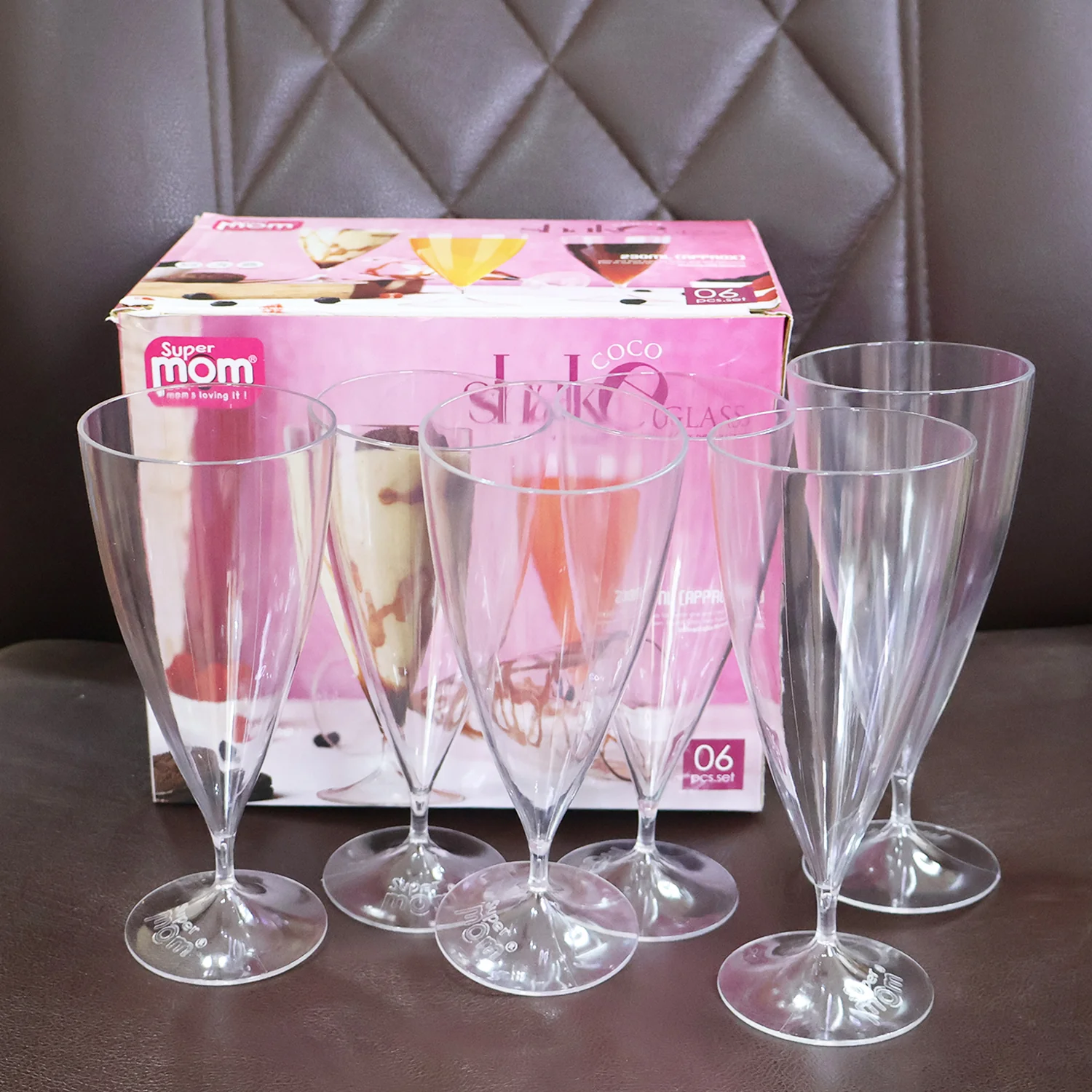 Supermom Plastic Shake Coco Glass Set (230ML / 6 Pc) - Image 7