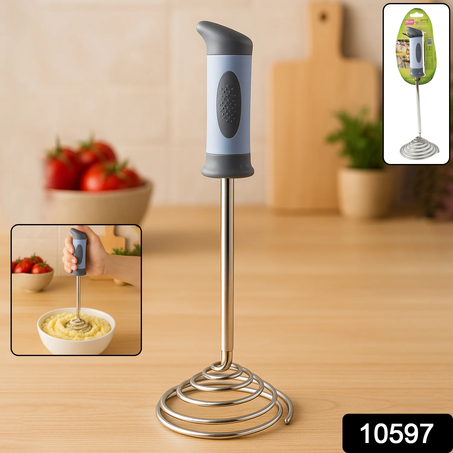 Supermom Spring O’Masher Heavy Duty Stainless Steel Vegetable & Potato Masher - Image 2
