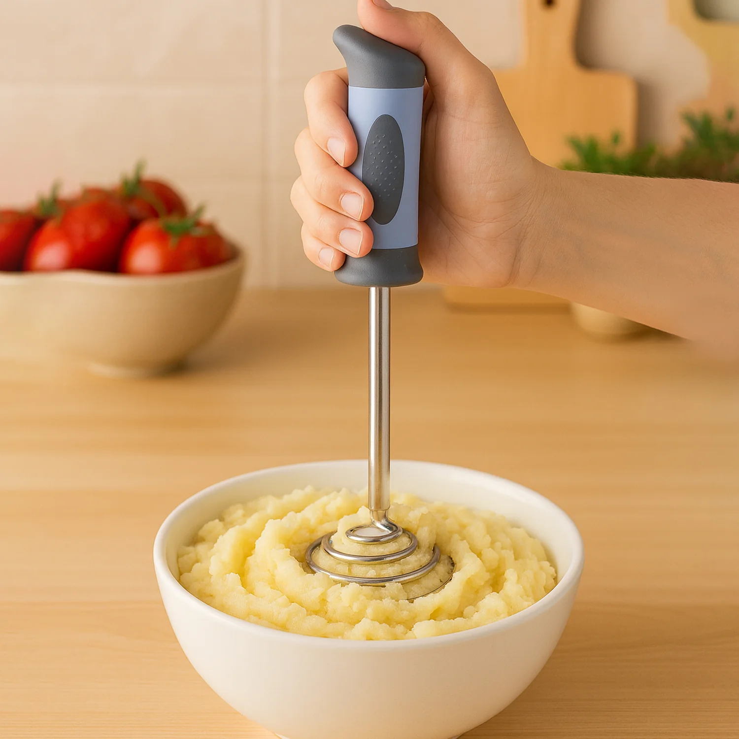 Supermom Spring O’Masher Heavy Duty Stainless Steel Vegetable & Potato Masher - Image 3