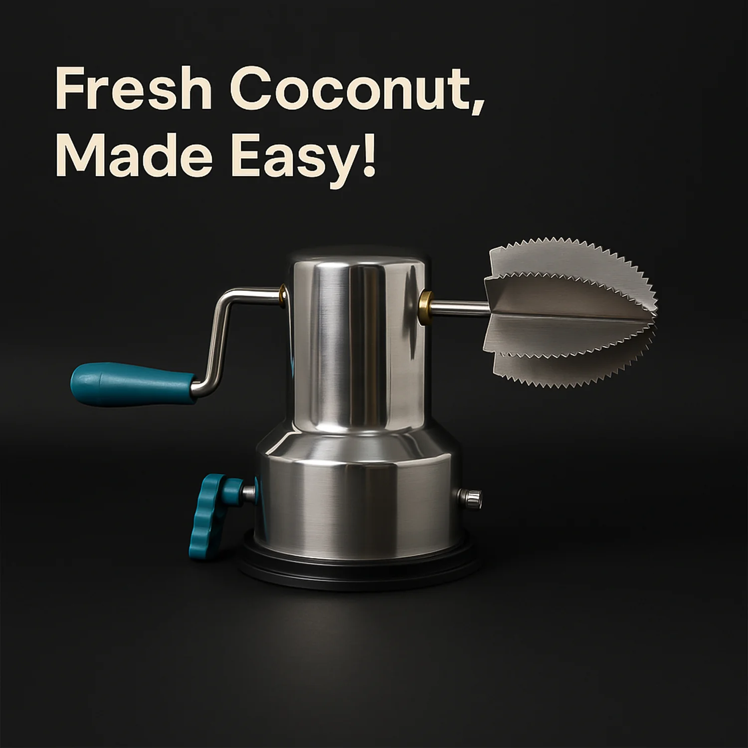 Supermom Stainless Steel Coconut Scraper with Vacuum Base (1 Pc) - Image 3