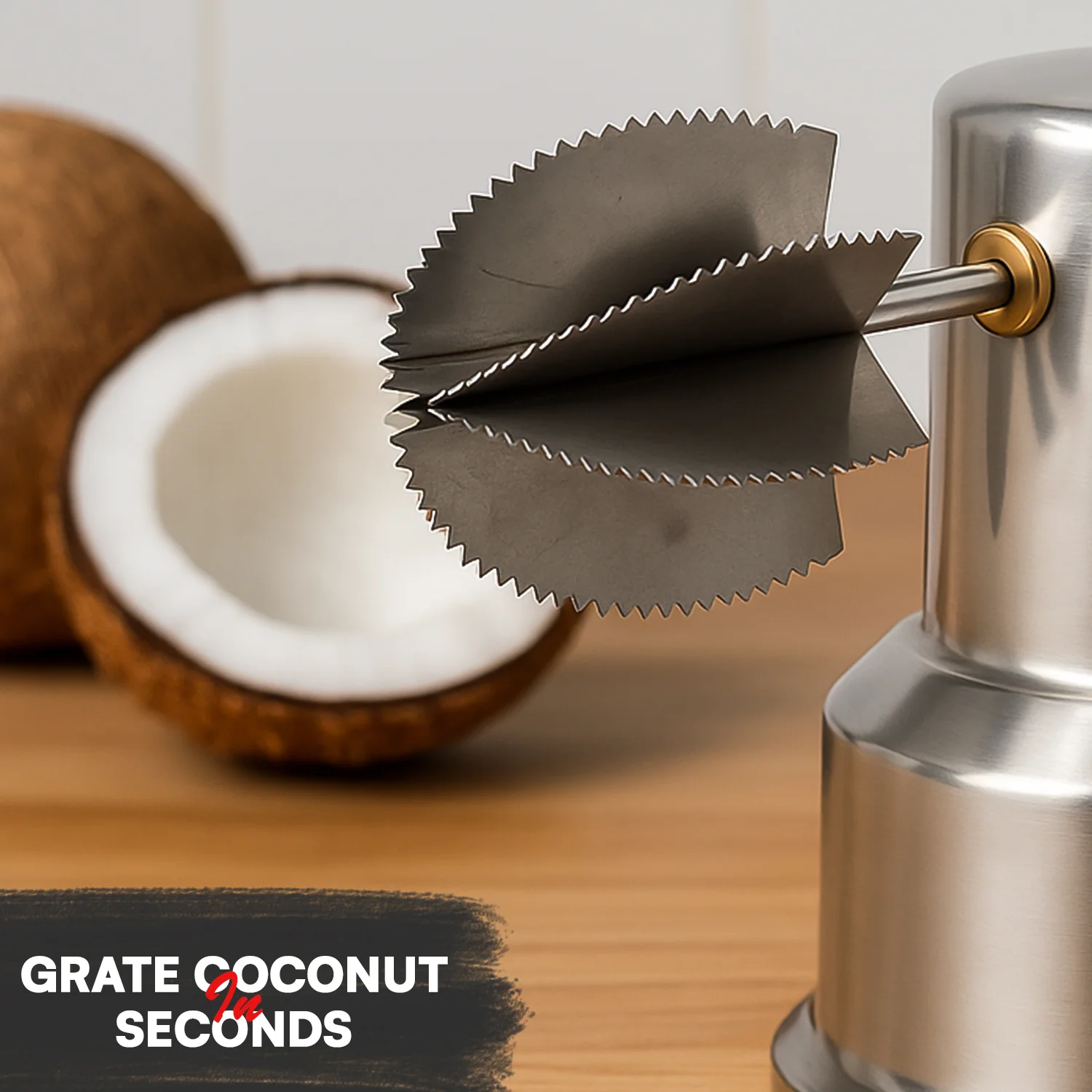 Supermom Stainless Steel Coconut Scraper with Vacuum Base (1 Pc) - Image 4