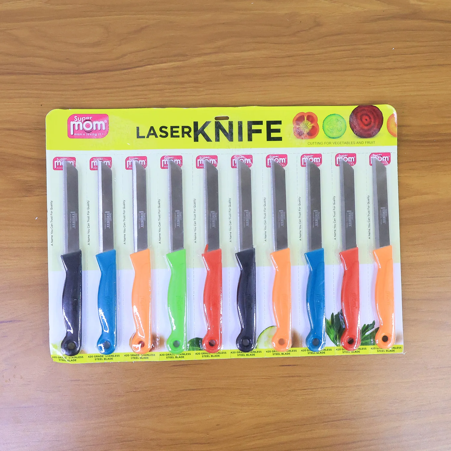 Supermom Stainless Steel Kitchen Laser Knife, Chhari  (10 Pc / Set) - Image 7