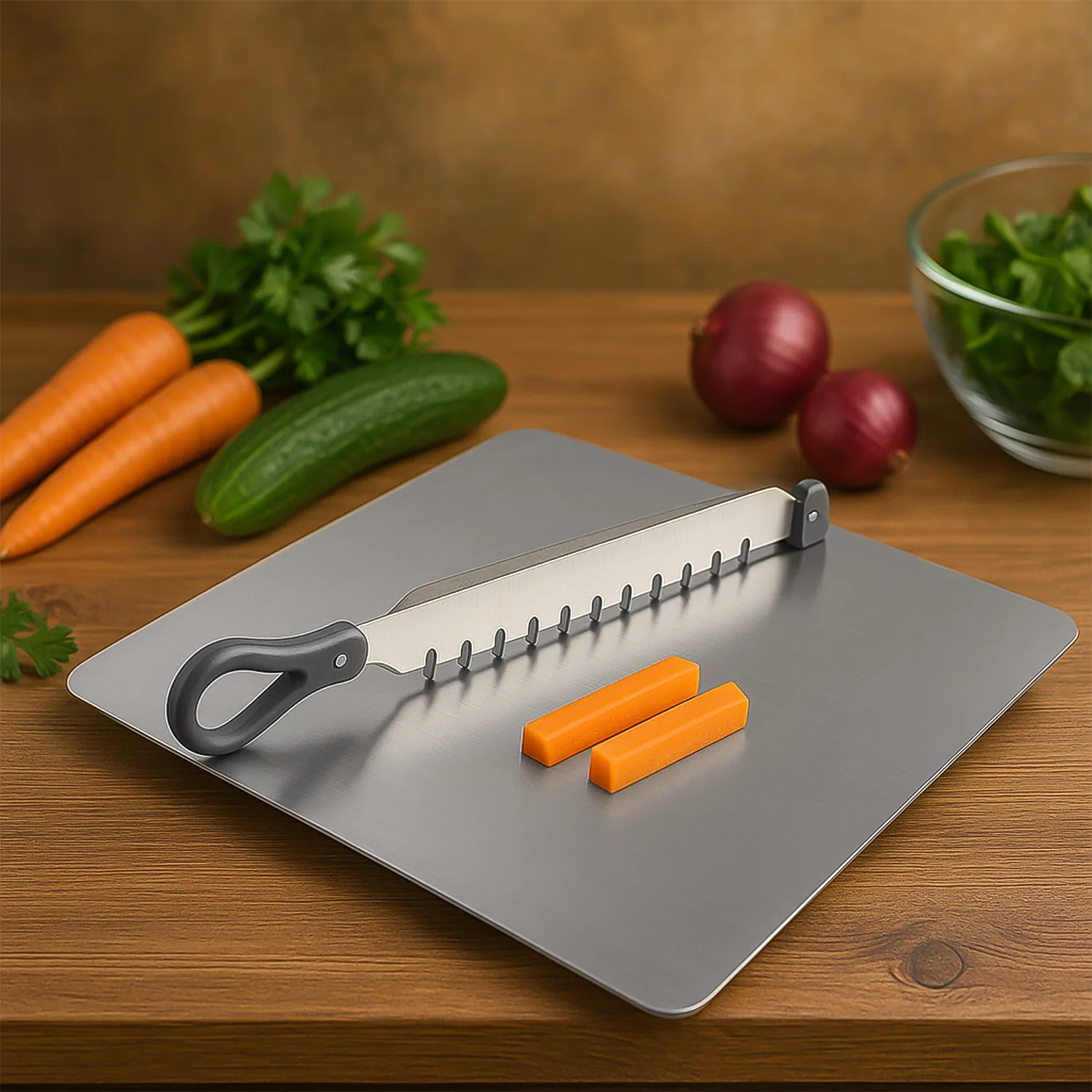 Supermom Stainless Steel Multifunctional Cut & Chop Vegetable Slicer Tool (1 Pc) - Image 3