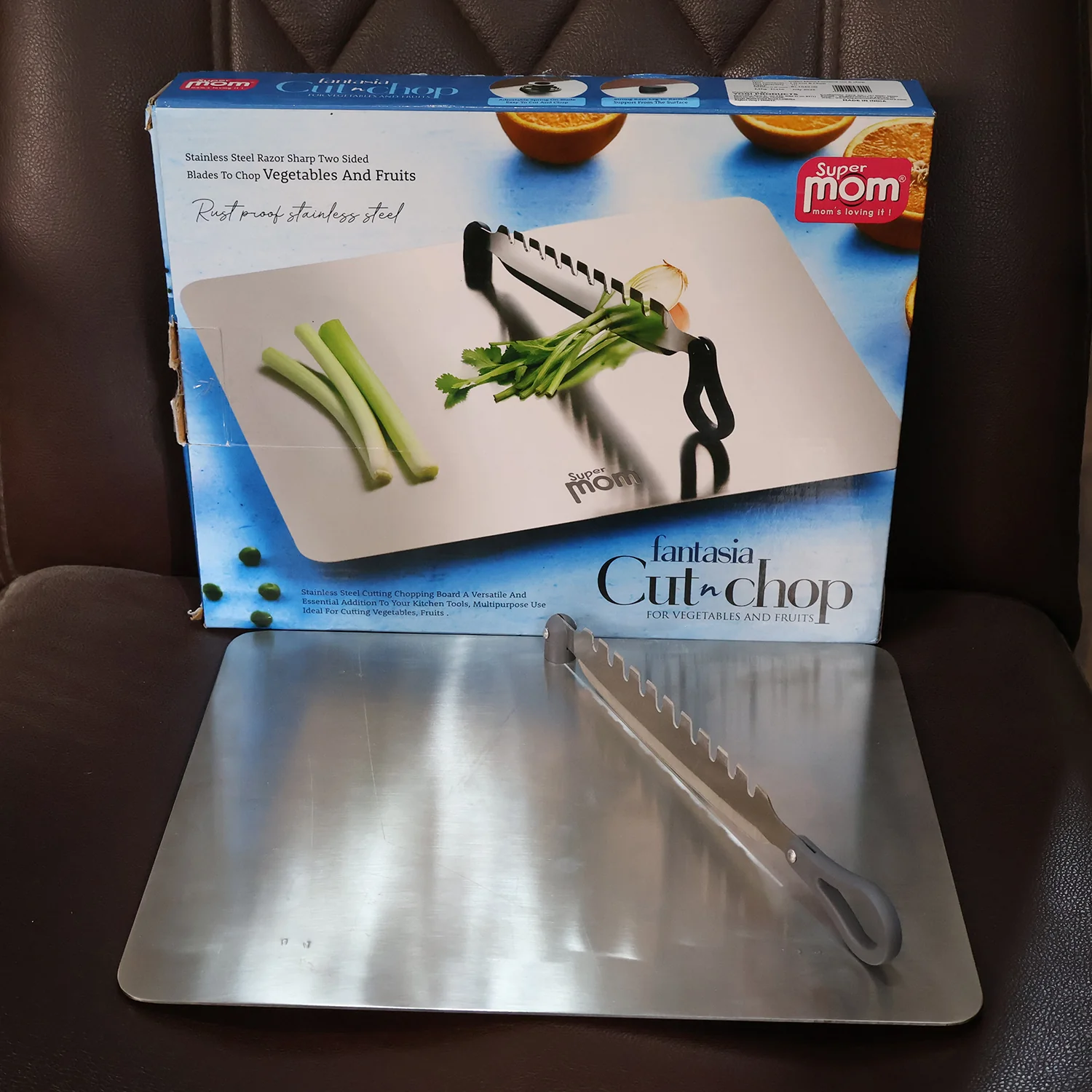 Supermom Stainless Steel Multifunctional Cut & Chop Vegetable Slicer Tool (1 Pc) - Image 7