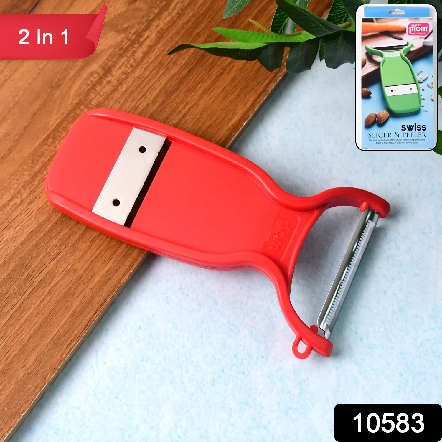 Supermom Swiss 2-in-1 Slicer & Peeler with Ultra Sharp Stainless Steel Blades - Image 2