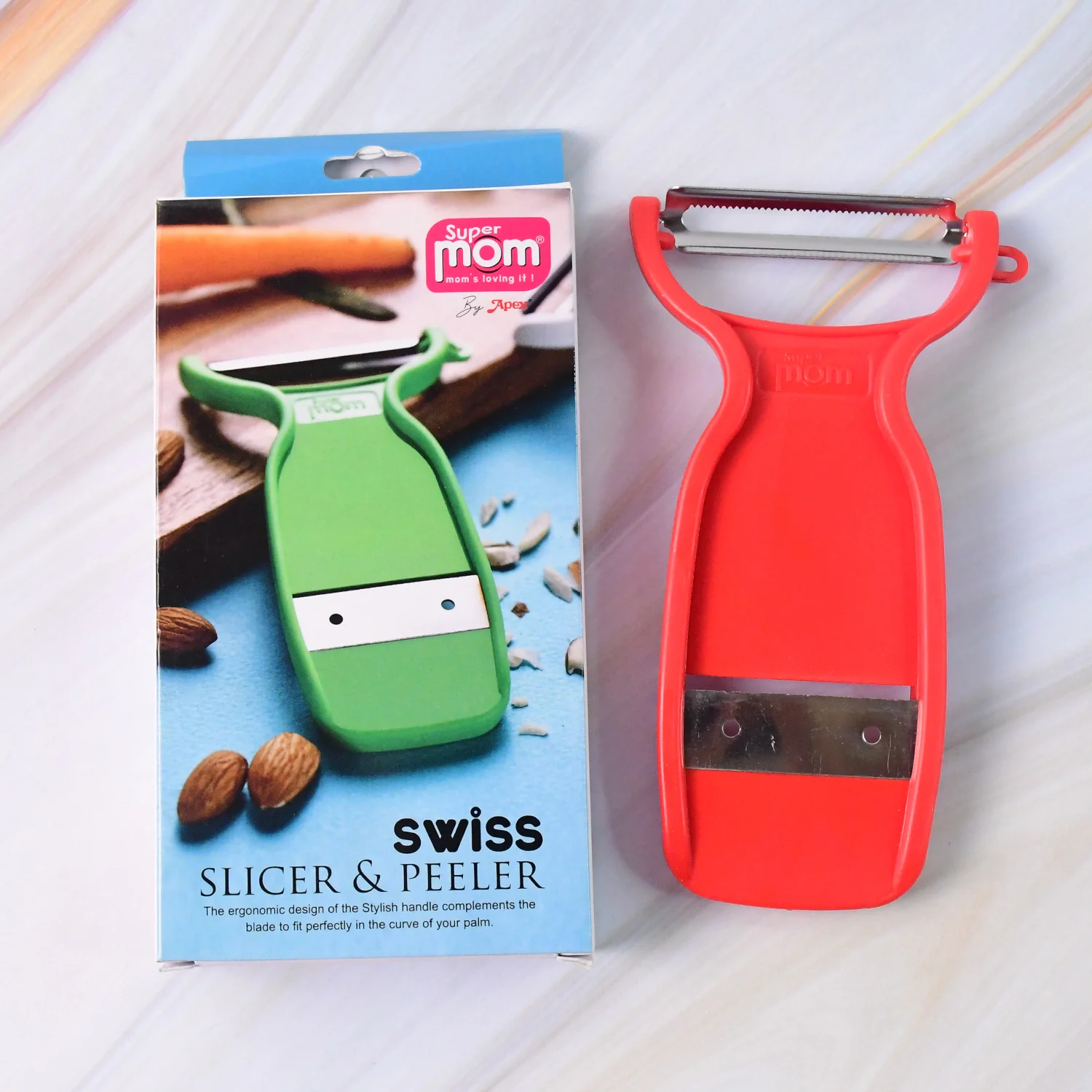 Supermom Swiss 2-in-1 Slicer & Peeler with Ultra Sharp Stainless Steel Blades - Image 8