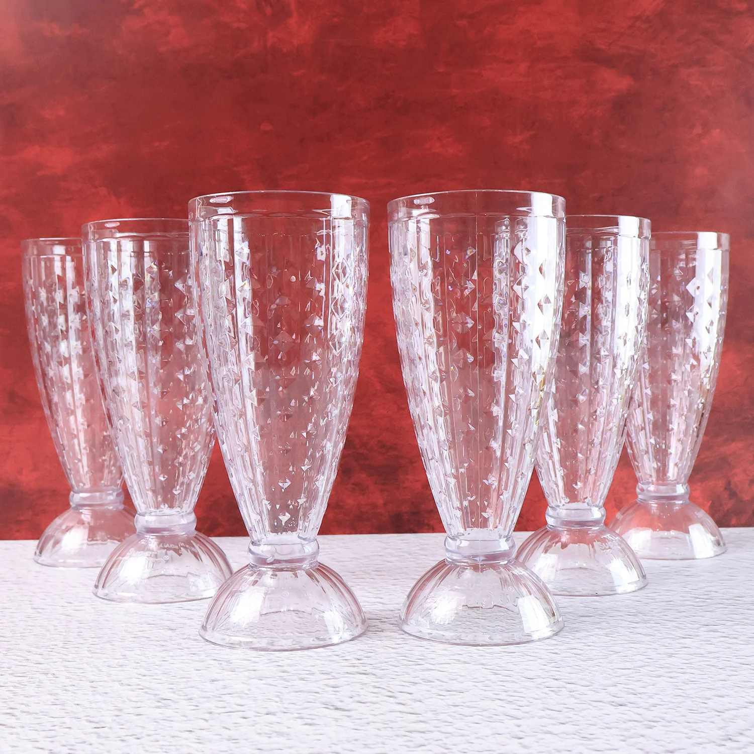 Supermom Transparent Plastic Milkshake Glass Set (400ML / 6 Pc) - Image 4