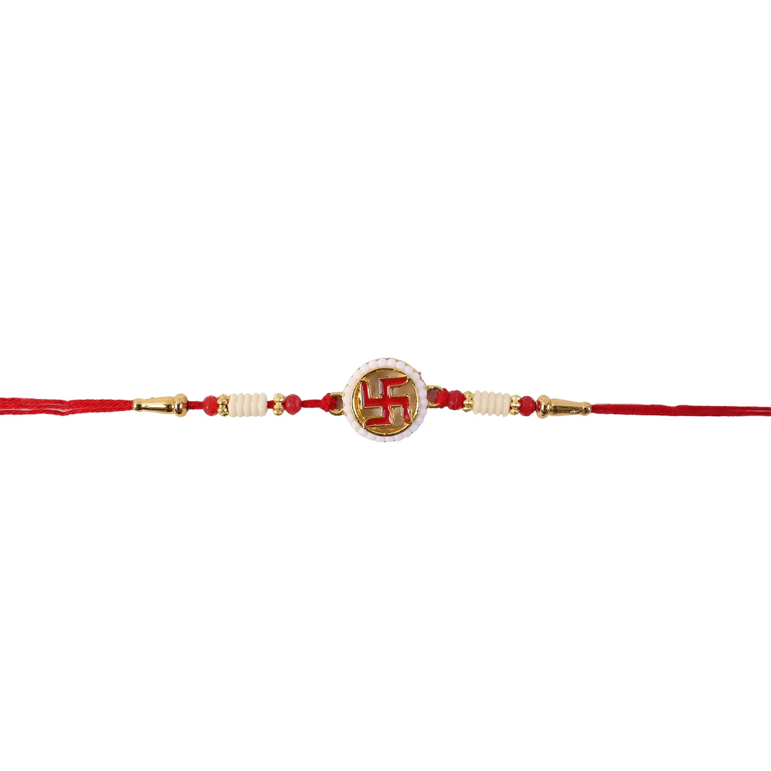 Swastik Pearl Frame Auspicious Rakhi - Image 6