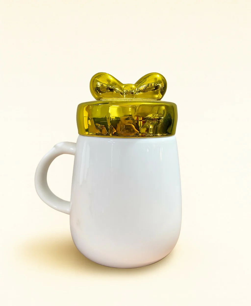 Sweet Ms. Ceramic Mug with Golden Bow Lid – Gift Mug for Women - Image 2