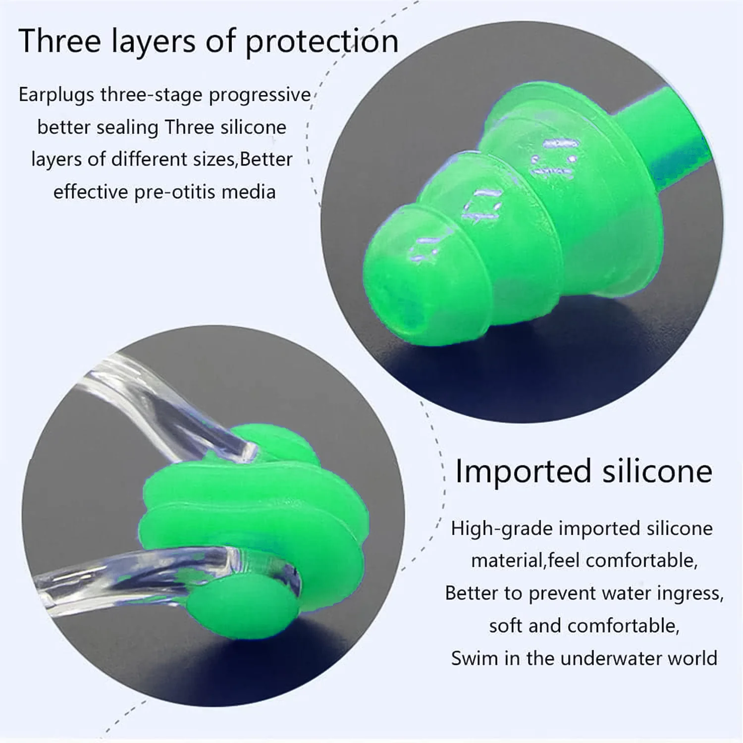 Swimming Earplugs and Nose Clip Set (3 Pc) - Image 3