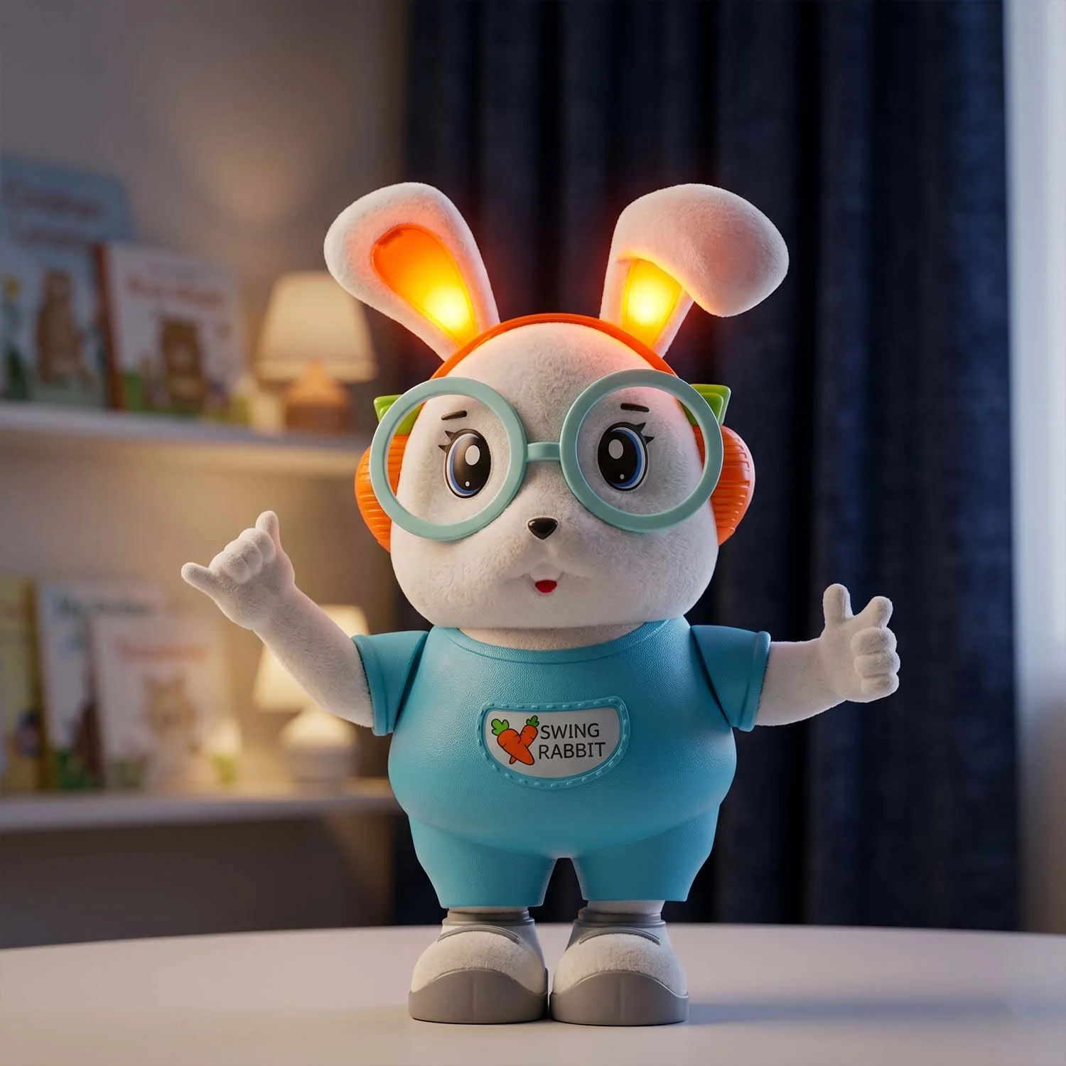 Swing Rabbit Musical Dancing Toy with Light-Up Ears (1 Pc) - Image 7