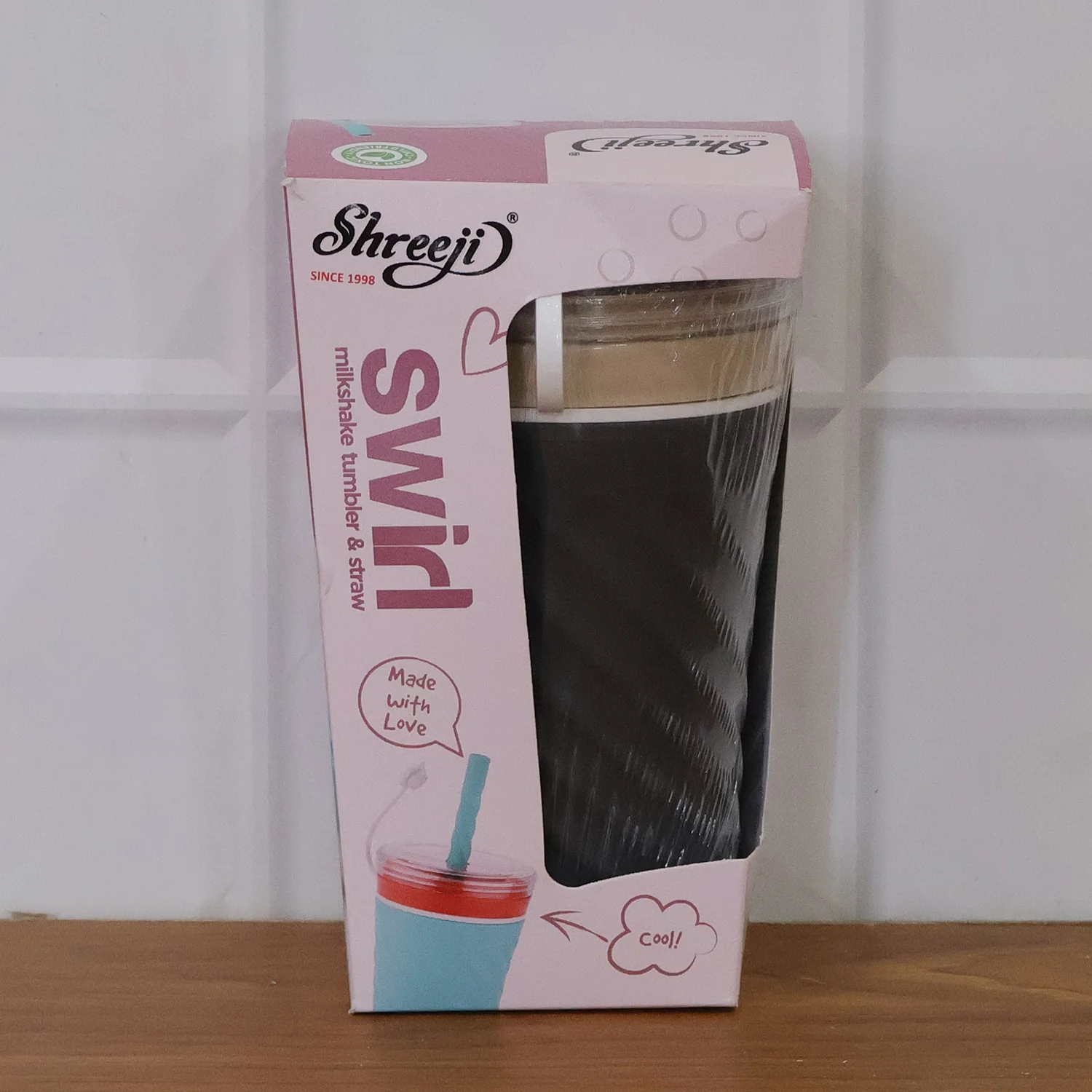 Swirl Design Drinking Tumbler Cup with Lid and Straw (1 Pc) - Image 8