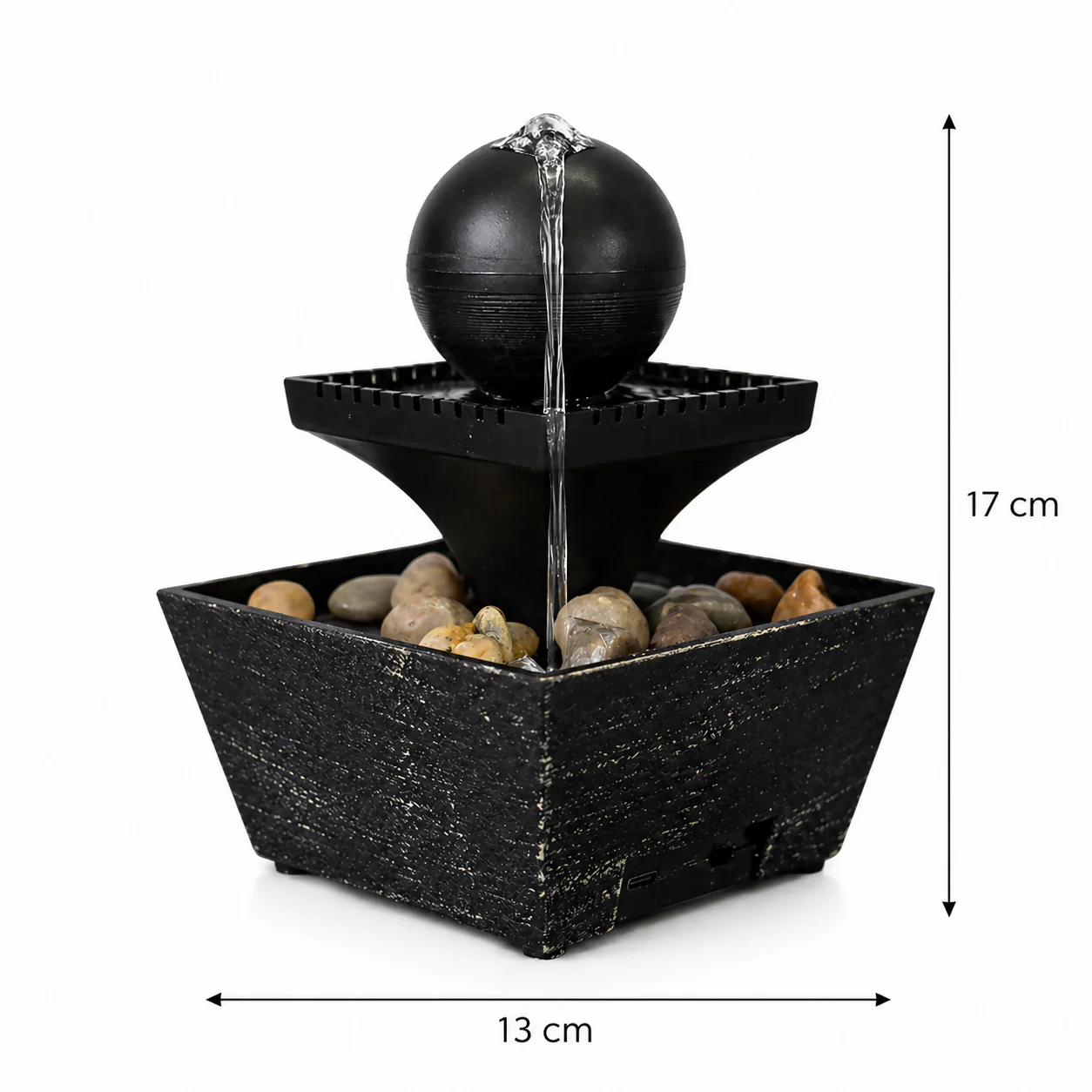 Tabletop Water Fountain with Pebbles Decorative Indoor Showpiece - Image 5