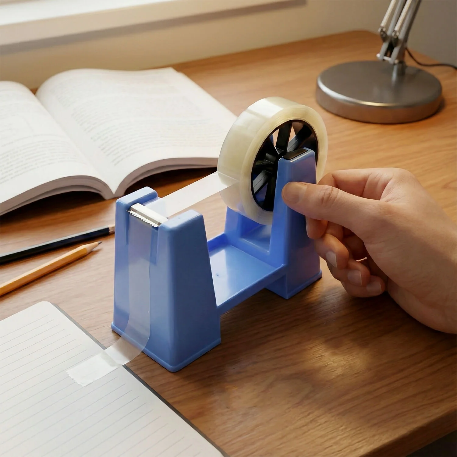 Tape Dispenser with Utility Tray and Cutting Blade for Office, School and Home Use - Image 3
