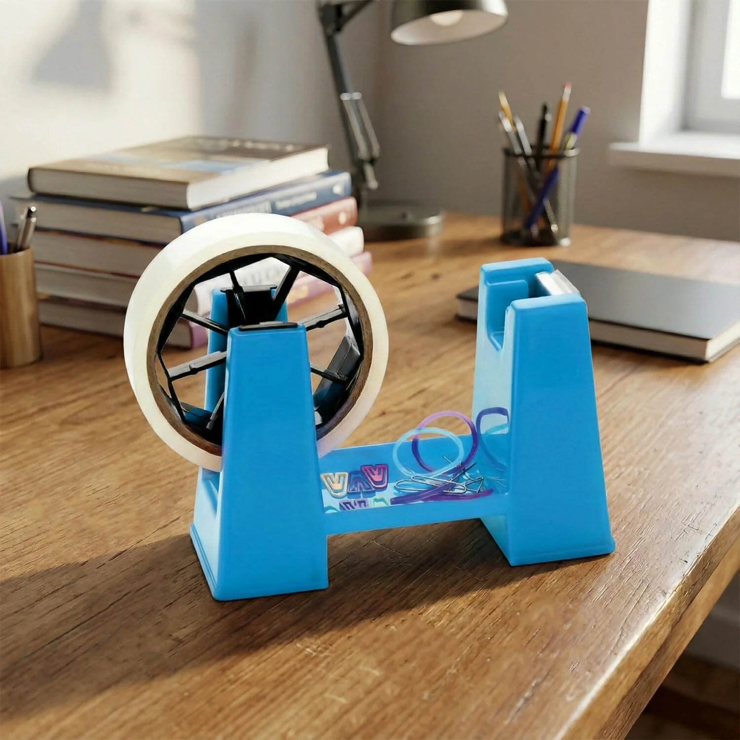 Tape Dispenser with Utility Tray and Cutting Blade for Office, School and Home Use - Image 4