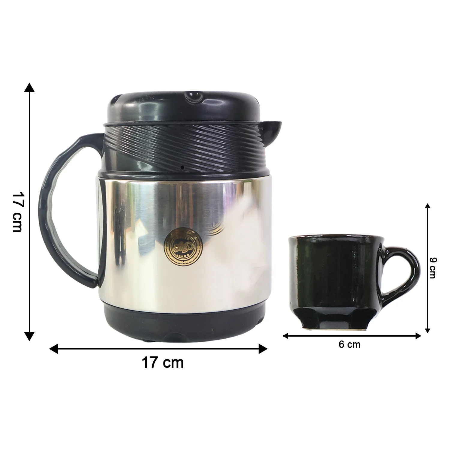Tea and Coffee Thermos Flask and 6 Ceramic Cups (1 Set) - Image 5