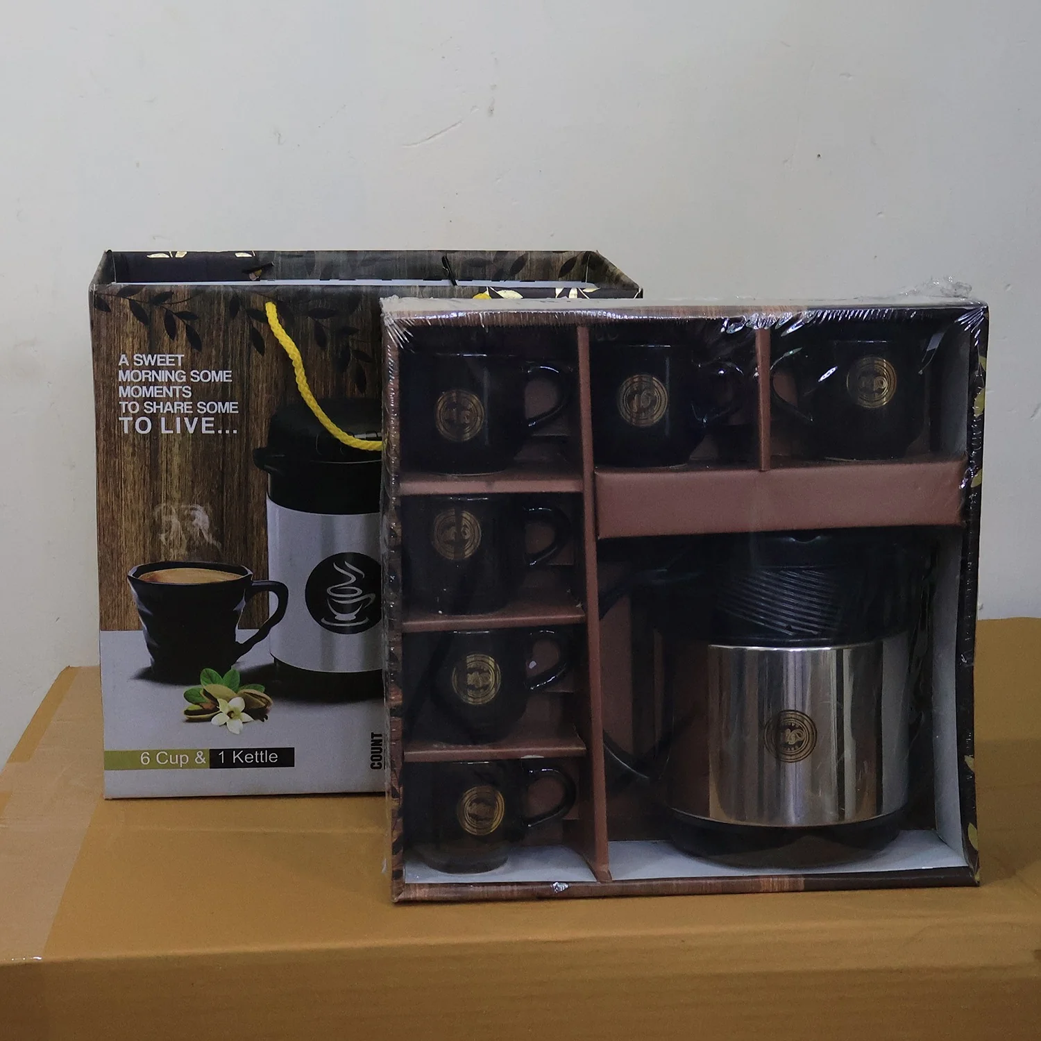 Tea and Coffee Thermos Flask and 6 Ceramic Cups (1 Set) - Image 8