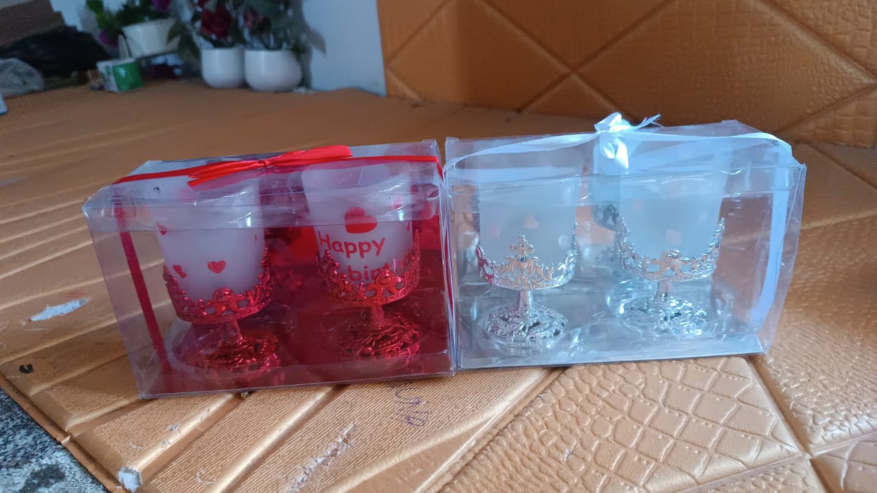 Tealight Holder Stylishly Shaped Candle Diya Stand (2 Pc / Mix Design) - Image 7