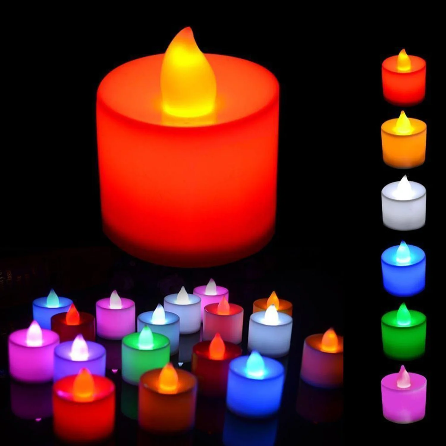 Multicolor LED Tealights Candles (24 Pack): Festive Decorations, Diwali - Image 5