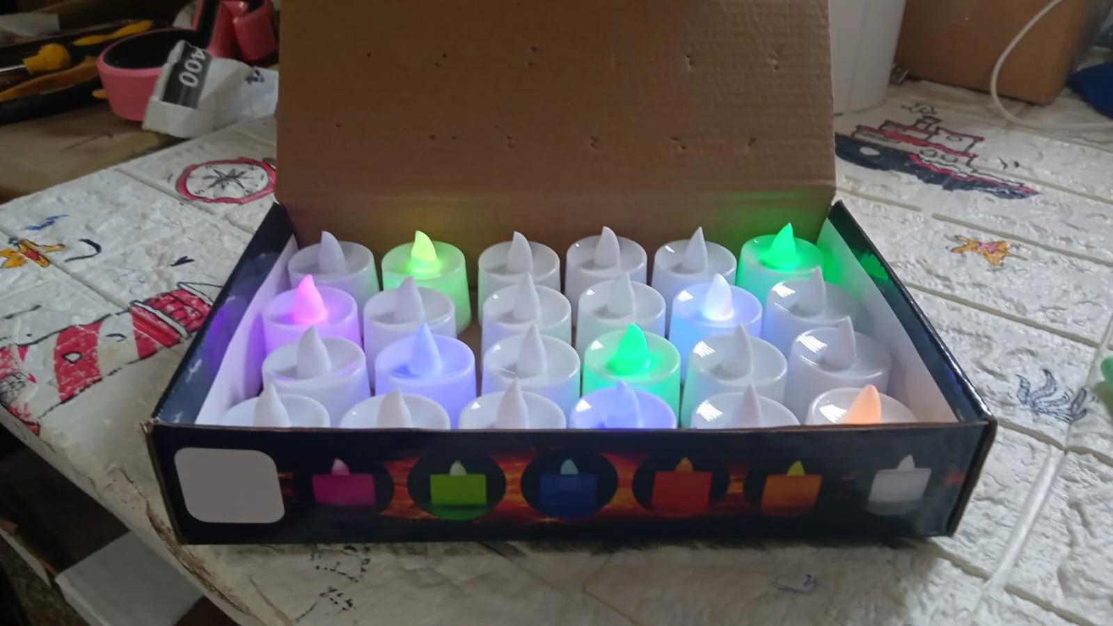 Multicolor LED Tealights Candles (24 Pack): Festive Decorations, Diwali - Image 9