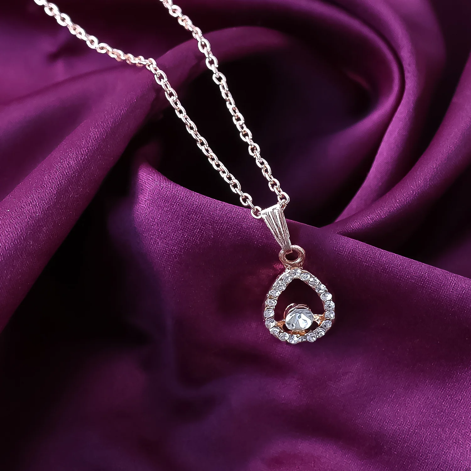 Teardrop Pendant Necklace Jwellery For Women And Girls (1Pc) - Image 5